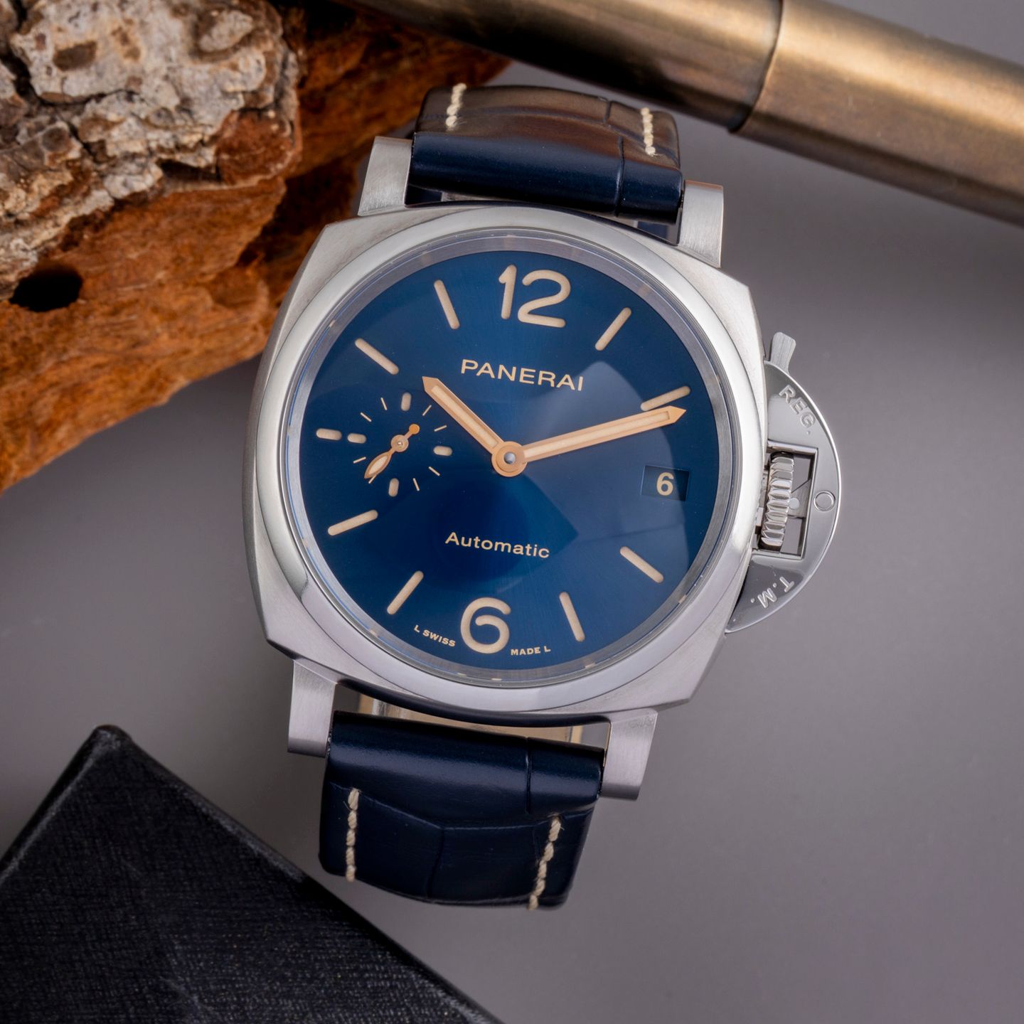 Panerai Luminor Due PAM00926 (Onbekend (willekeurig serienummer)) - Blauw wijzerplaat 38mm Titanium (1/8)