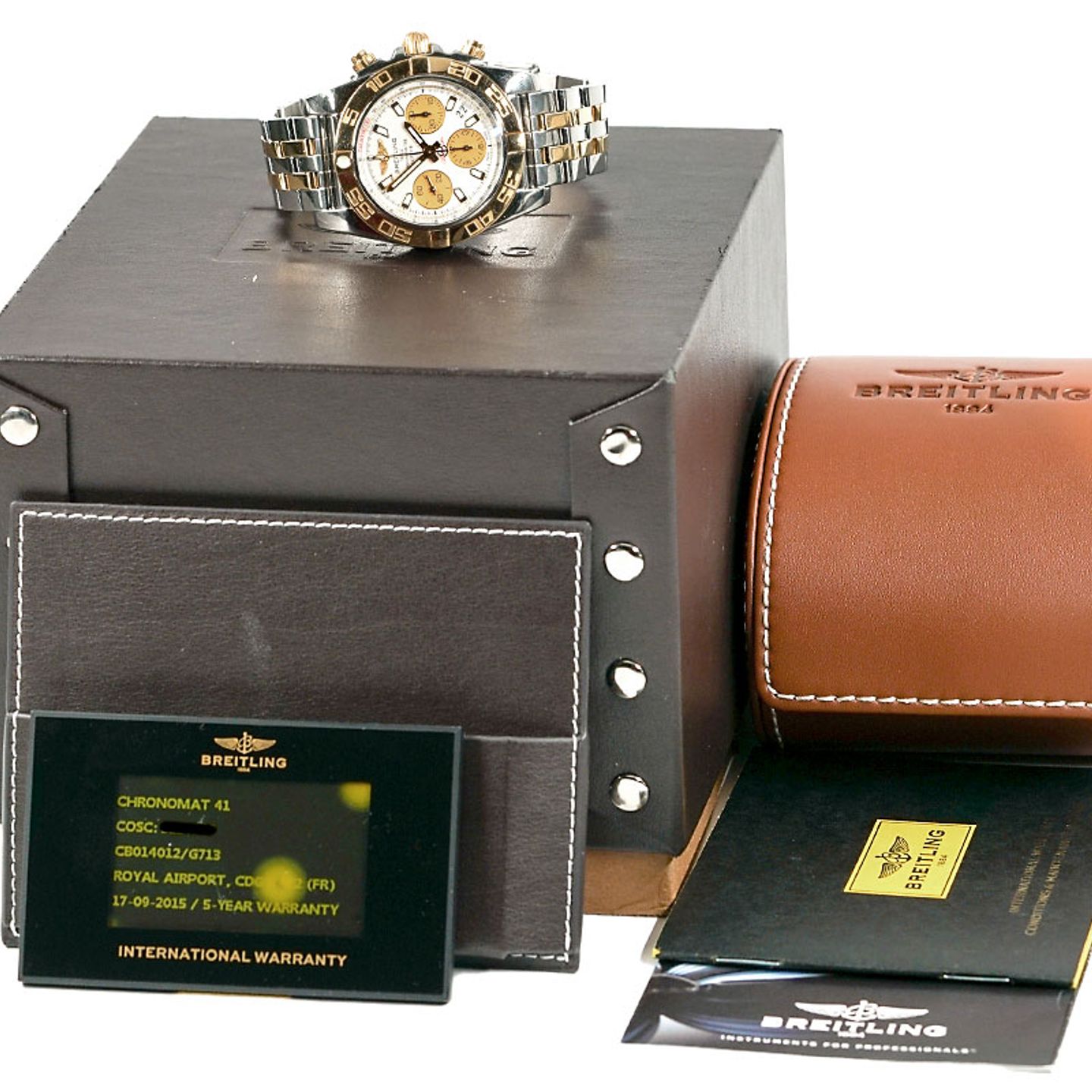 Breitling Chronomat 41 CB014012/G713 (2015) - White dial 41 mm Gold/Steel case (6/6)