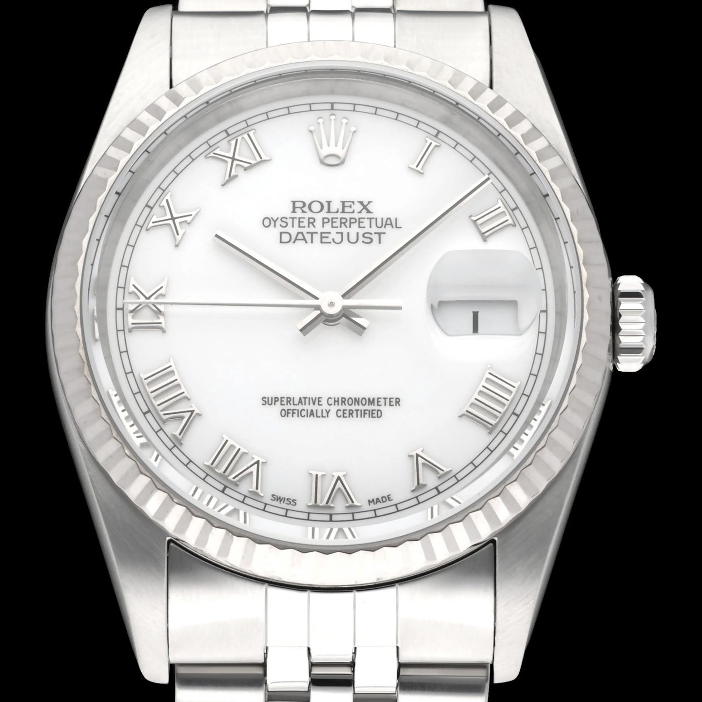 Rolex Datejust 36 16234 (2002) - White dial 36 mm Steel case (1/8)