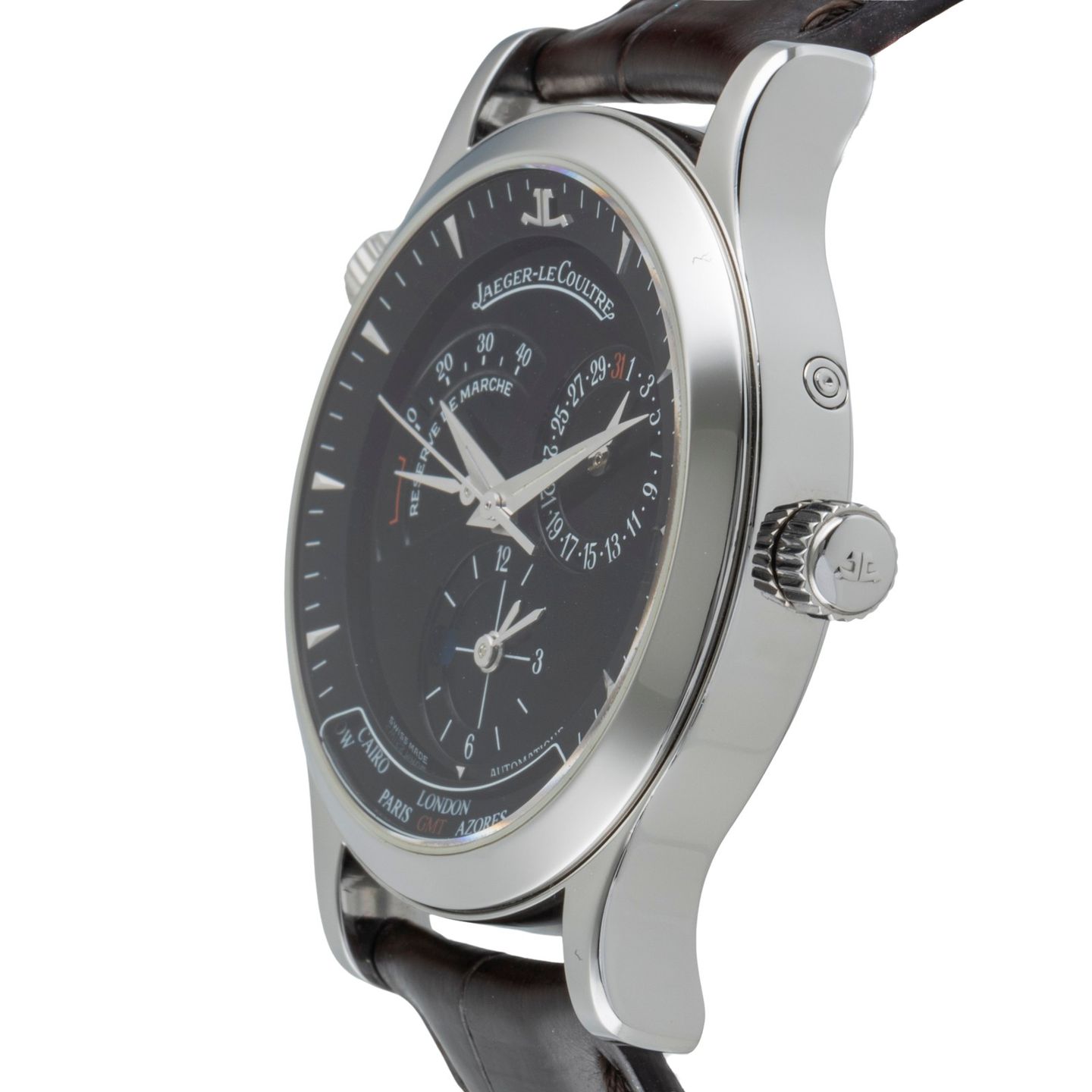 Jaeger-LeCoultre Master Geographic Q1428170 / 142.8.92.S (2000) - Black dial 38 mm Steel case (6/8)