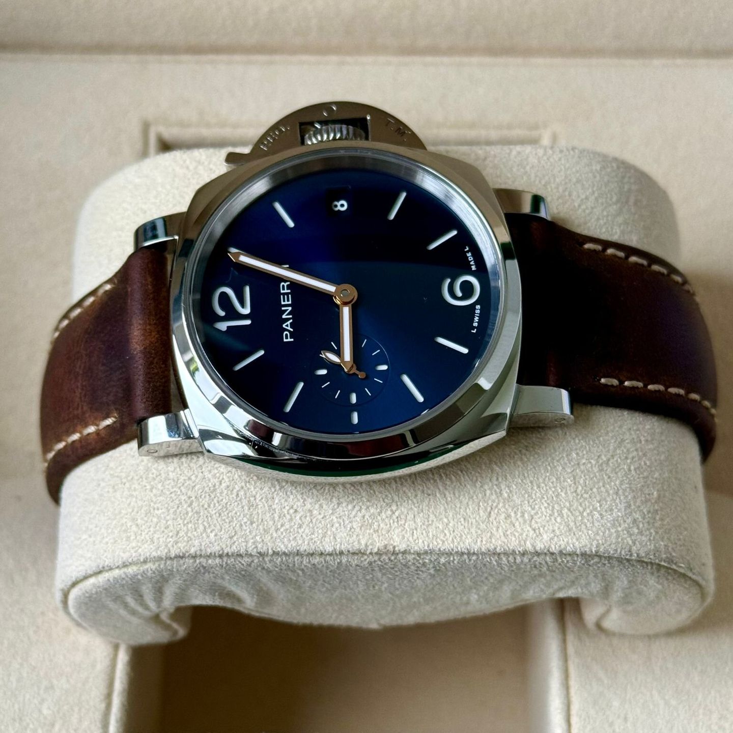 Panerai Luminor Due PAM01123 (2022) - Blauw wijzerplaat 38mm Staal (5/7)