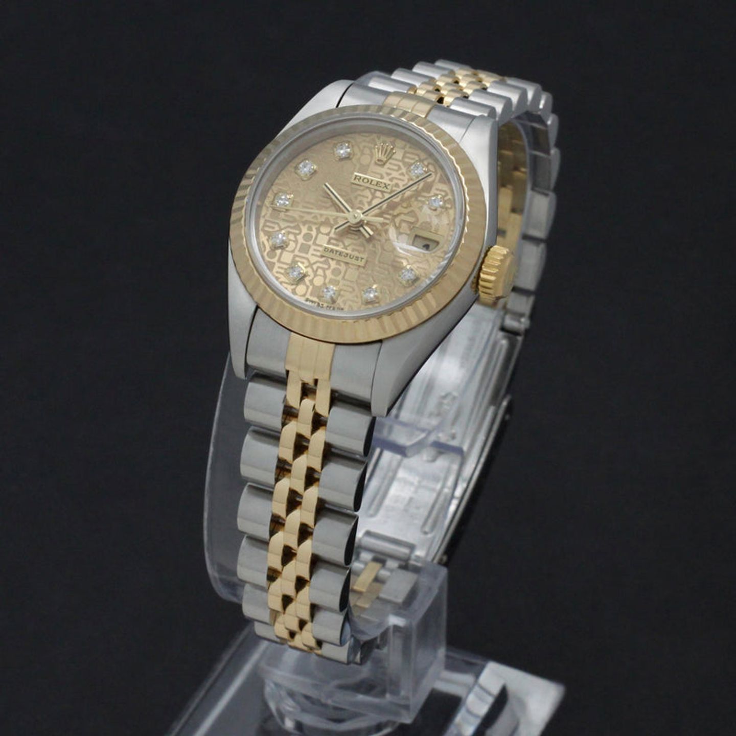 Rolex Lady-Datejust 69173 (1997) - Gold dial 26 mm Gold/Steel case (2/7)