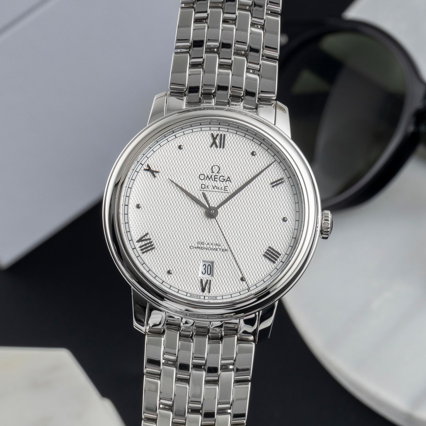 Omega De Ville Prestige 424.10.40.20.02.006 (2007) - Silver dial 40 mm Steel case (3/8)