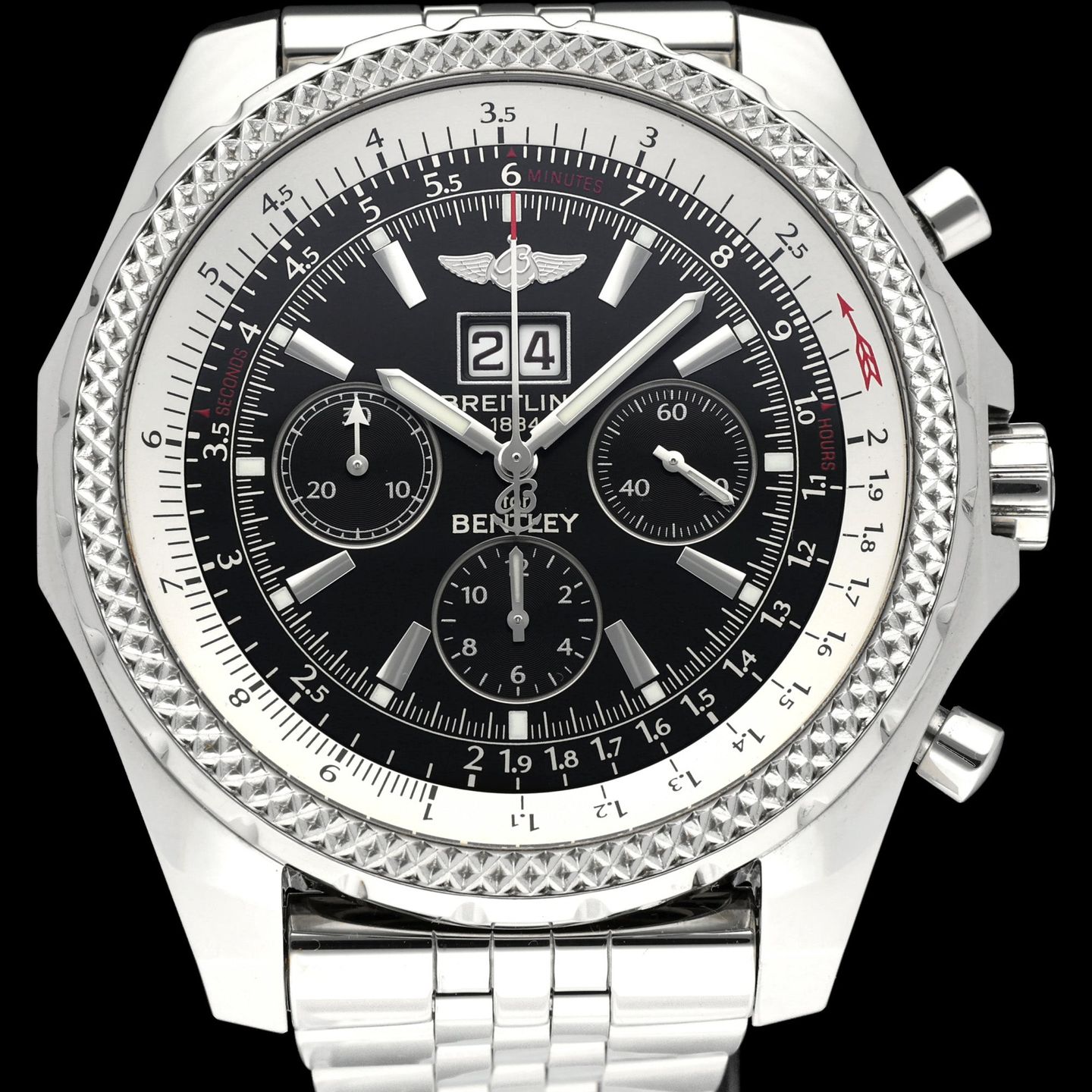Breitling Bentley 6.75 A44362 (2007) - Black dial 48 mm Steel case (1/8)