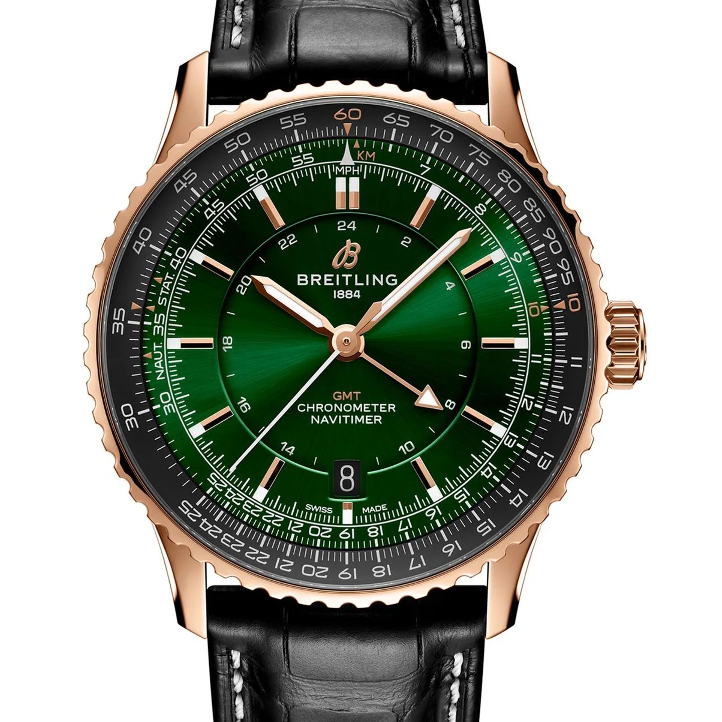 Breitling Navitimer GMT R32310251L1P1 (2026) - Green dial 41 mm Red Gold case (1/1)