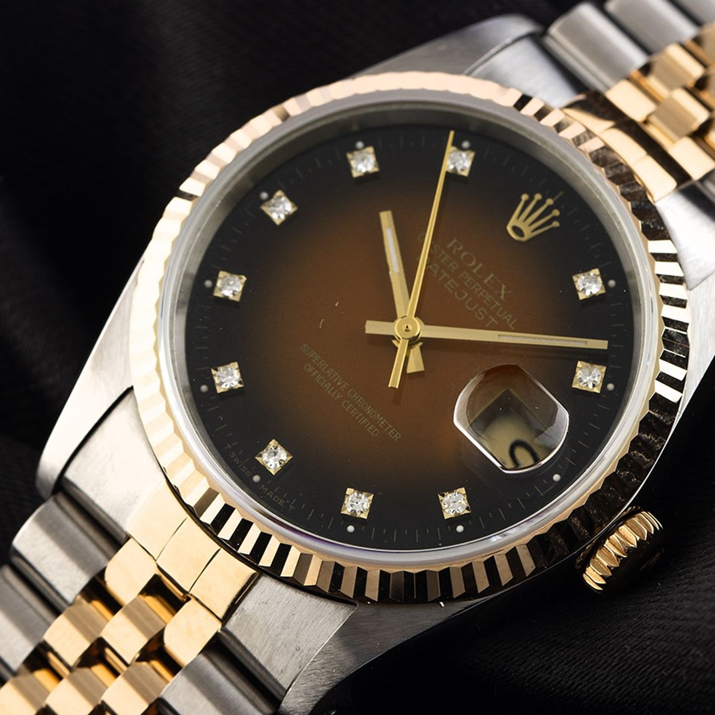 Rolex Datejust 31 68273 (1988) - Red dial 31 mm Gold/Steel case (3/8)