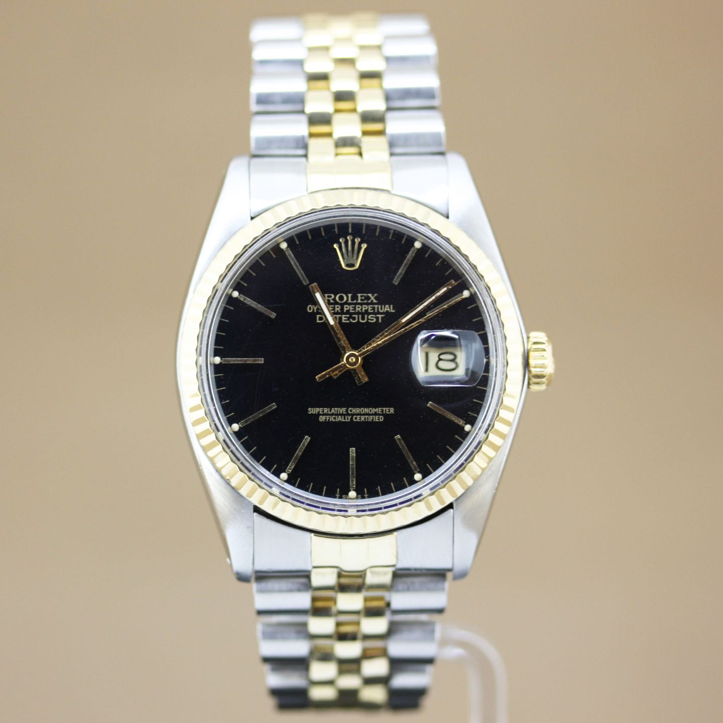 Rolex Datejust 36 16013 (1979) - Black dial 36 mm Gold/Steel case (1/8)