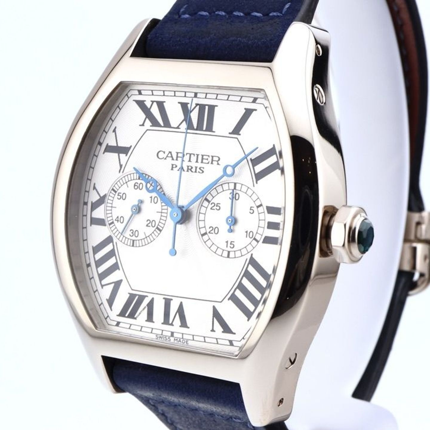 Cartier Tortue 2762 (Unknown (random serial)) - Silver dial 38 mm White Gold case (3/8)