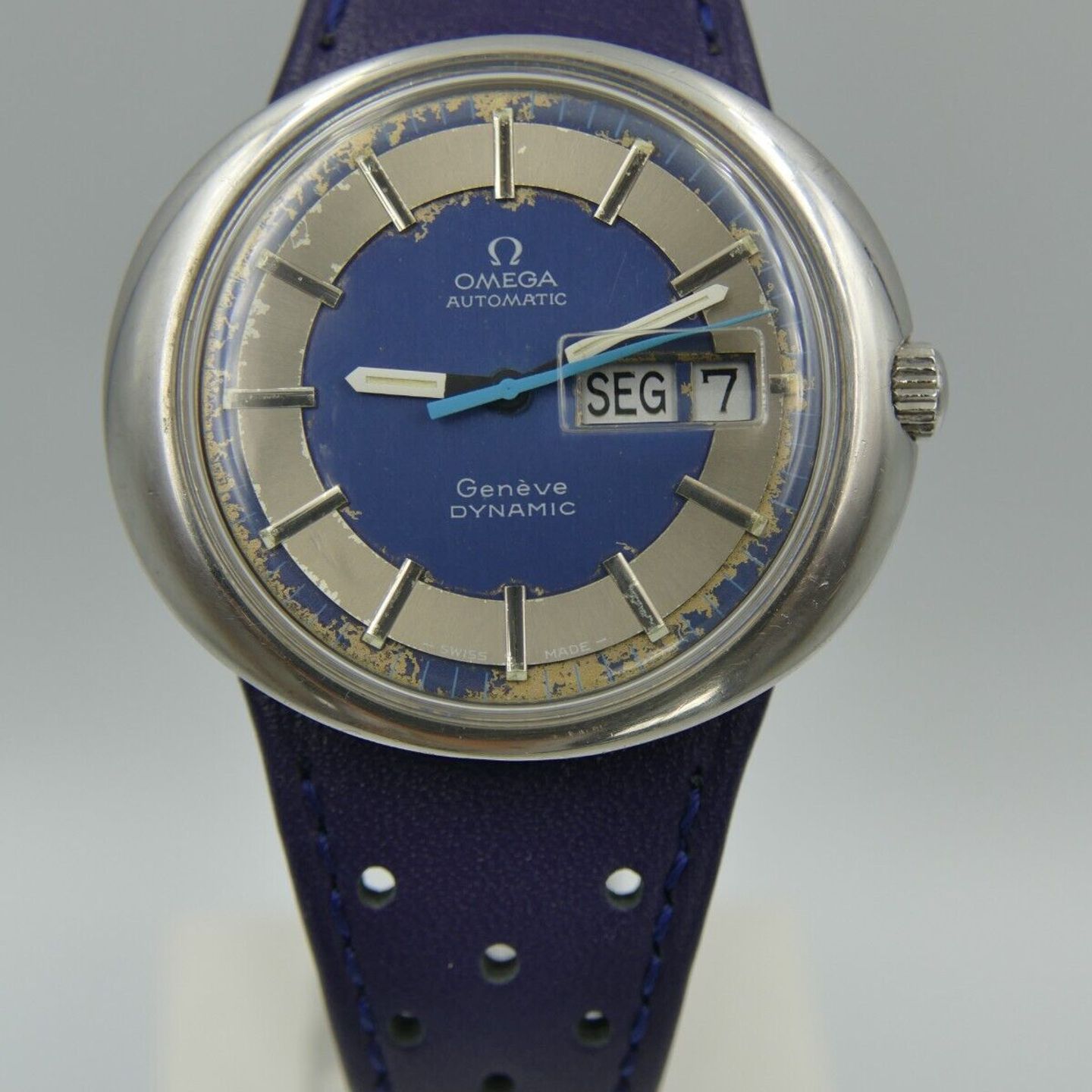 Omega Dynamic 166.108 (Unknown (random serial)) - Blue dial 41 mm Steel case (13/16)