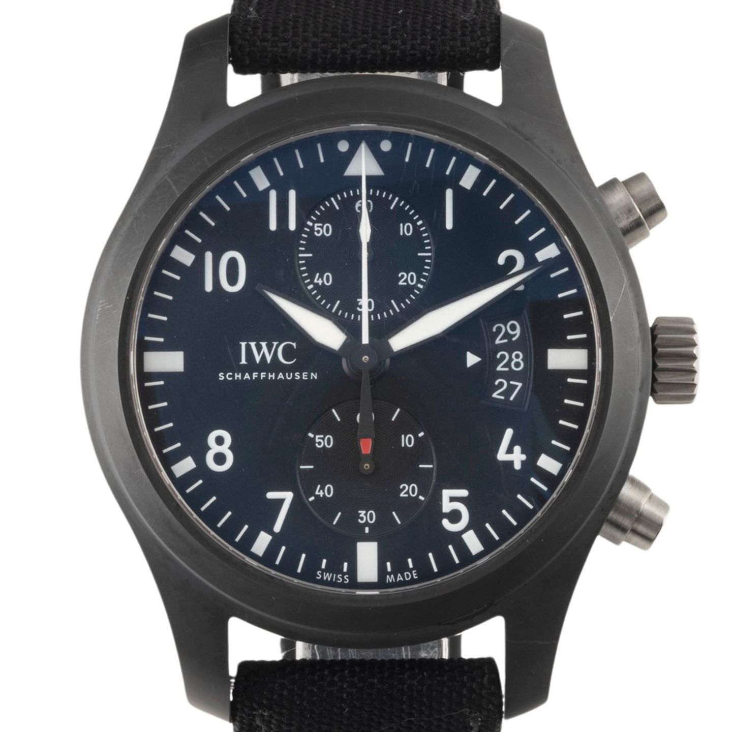 IWC Pilot Chronograph Top Gun IW388007 (Onbekend (willekeurig serienummer)) - Zwart wijzerplaat 46mm Keramiek (8/8)