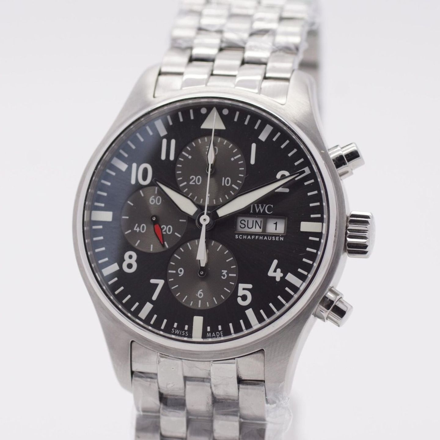 IWC Pilot Spitfire Chronograph IW377719 (2019) - Grey dial 43 mm Steel case (5/8)