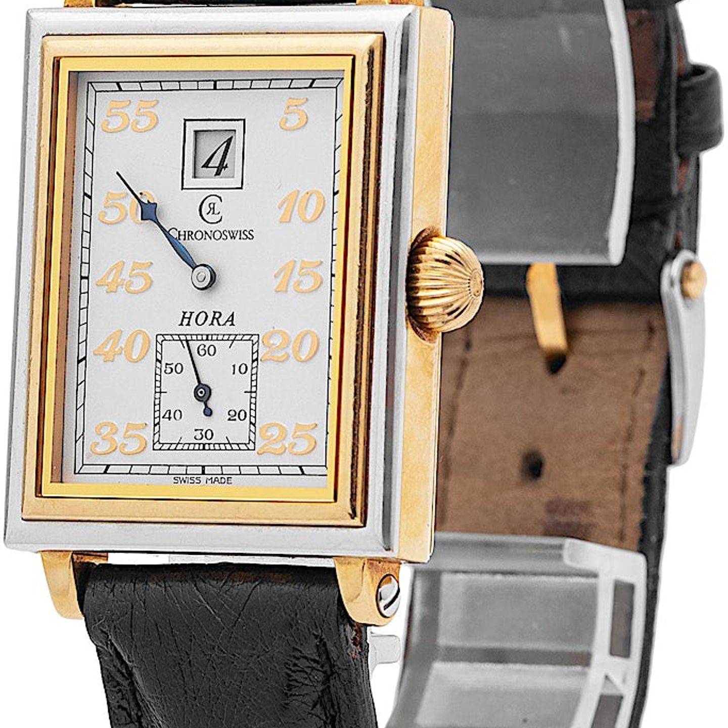 Chronoswiss Régulateur CH-1351 (2001) - White dial 29 mm Gold/Steel case (3/4)