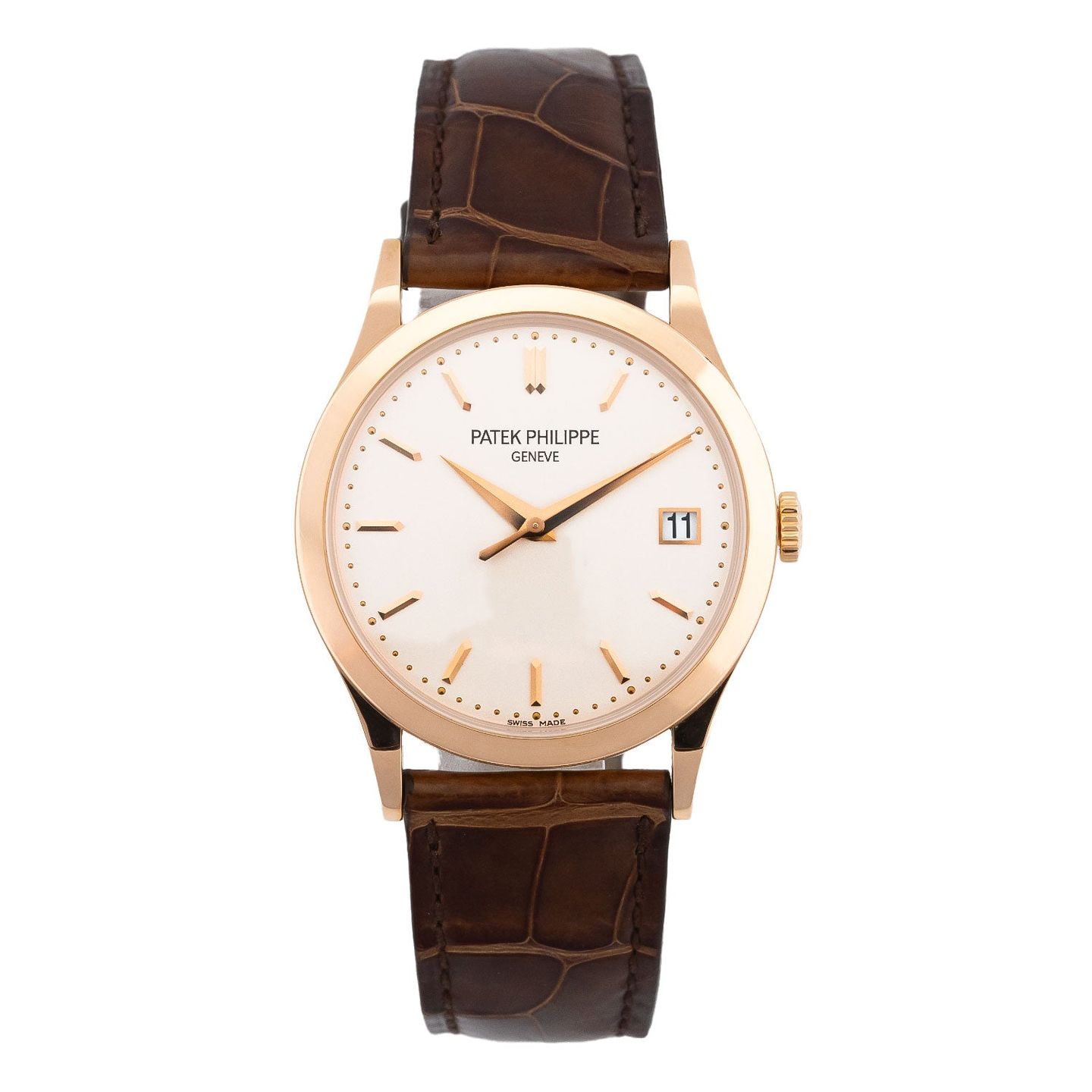 Patek Philippe Calatrava 5296R-010 (2012) - Zilver wijzerplaat 38mm Roségoud (1/6)