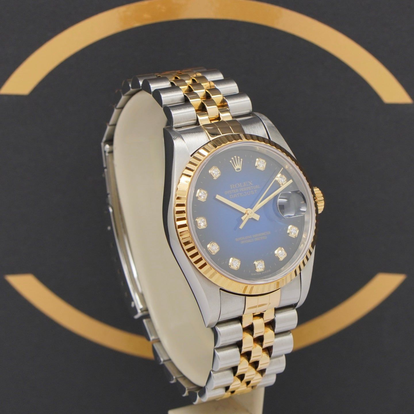 Rolex Datejust 36 16233 (1997) - Blue dial 36 mm Gold/Steel case (2/7)