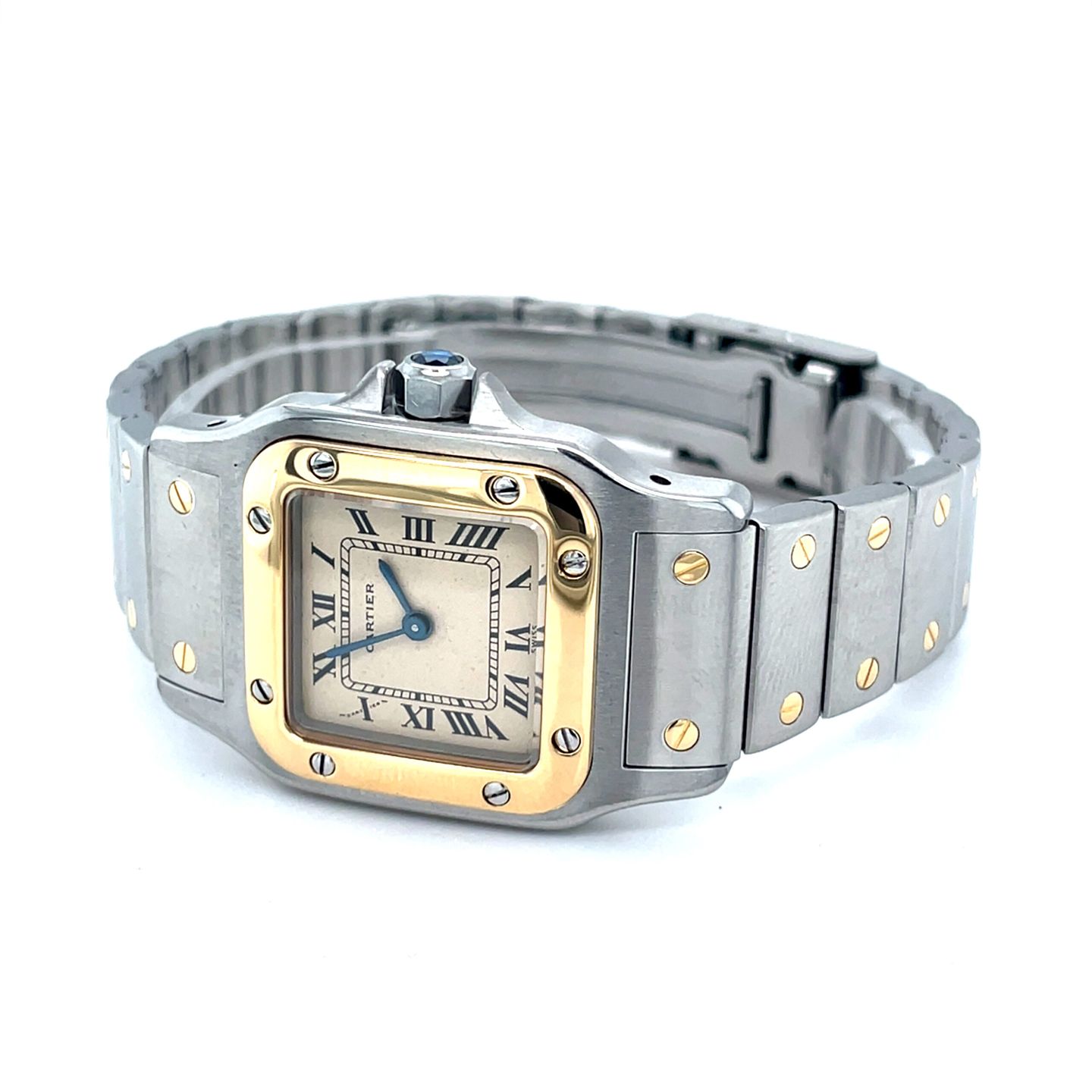 Cartier Santos 166930 (Unknown (random serial)) - White dial 24 mm Gold/Steel case (5/8)