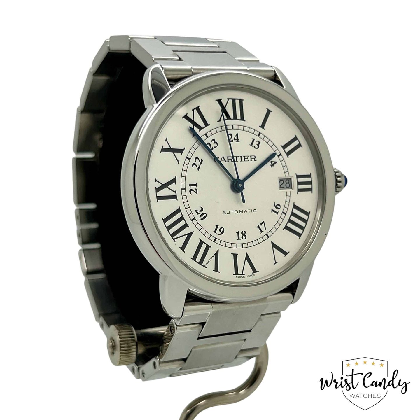 Cartier Ronde Solo de Cartier W6701011 (Onbekend (willekeurig serienummer)) - Zilver wijzerplaat 42mm Staal (3/8)