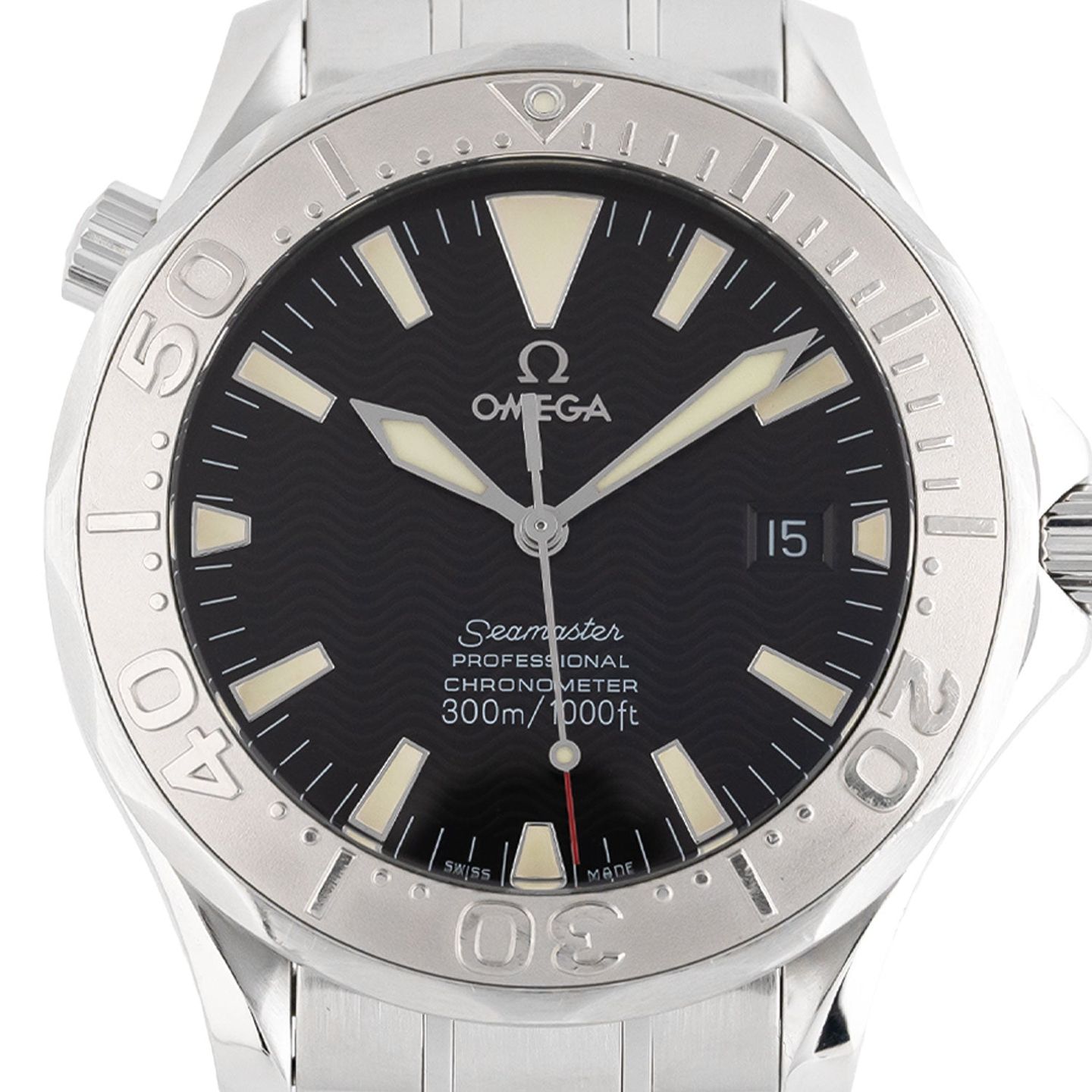 Omega Seamaster Diver 300 M 2230.50.00 (2004) - Zwart wijzerplaat 39mm Staal (2/6)