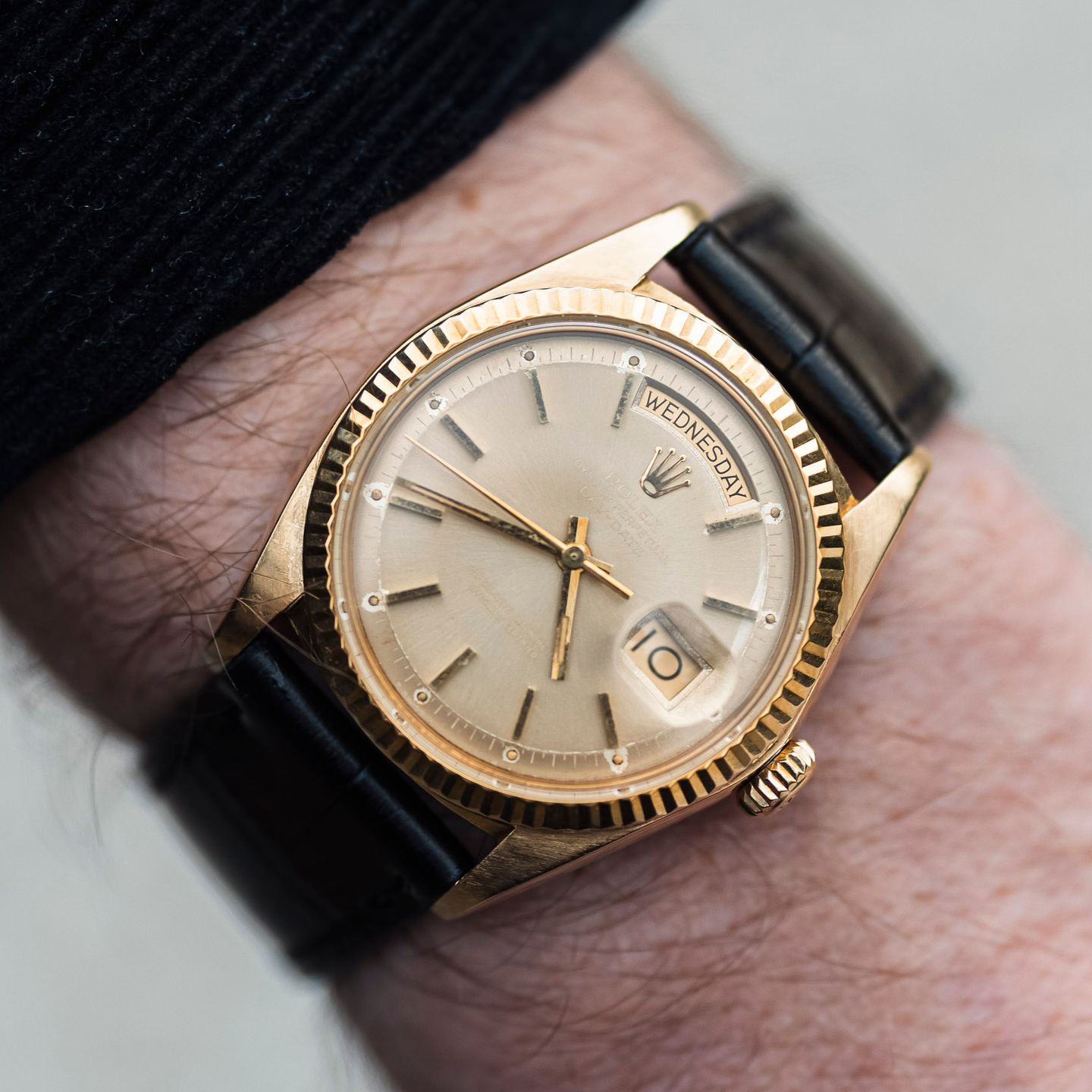 Rolex Day-Date 1803 (1974) - Grey dial 36 mm Yellow Gold case (1/7)