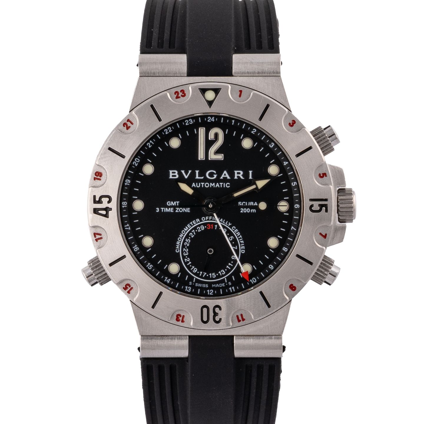 Bulgari Diagono SD38SGMT RBR (Onbekend (willekeurig serienummer)) - 38mm Staal (1/8)