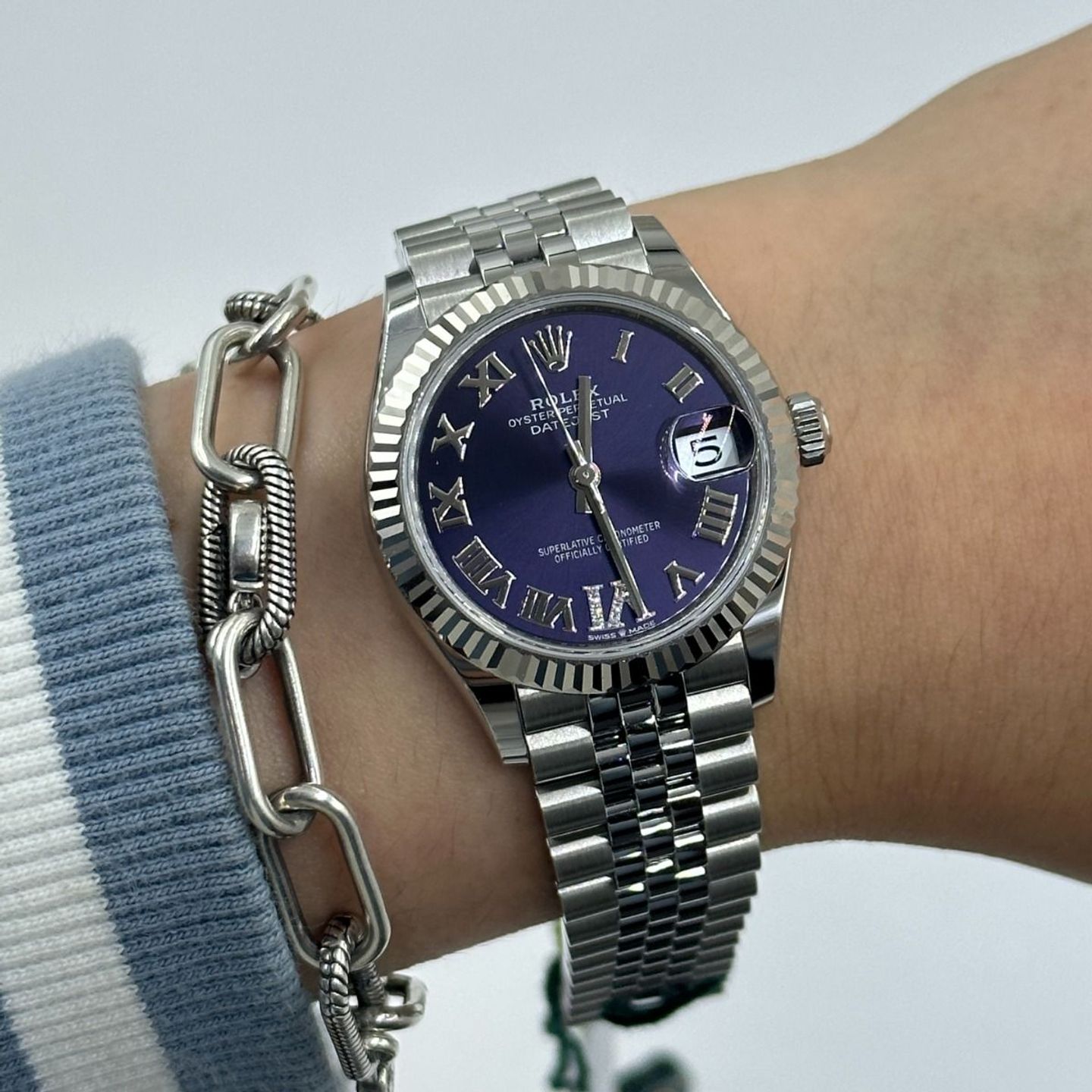 Rolex Datejust 31 278274 (2024) - Purple dial 31 mm Steel case (2/8)