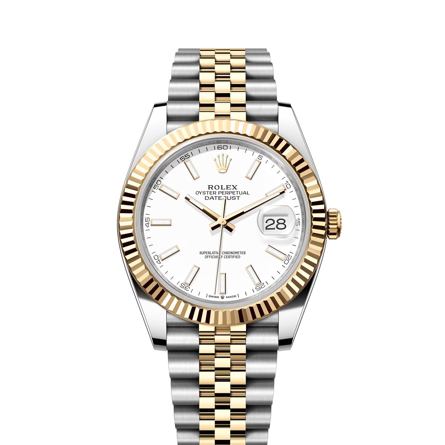 Rolex Datejust 41 126333 (2024) - White dial 41 mm Gold/Steel case (1/8)