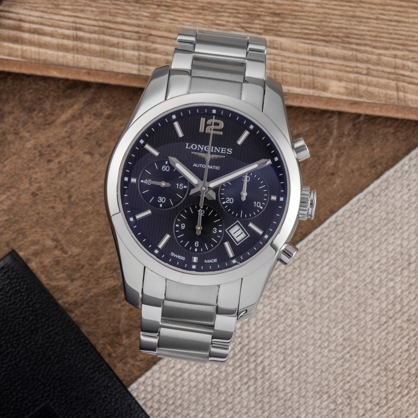 Longines Conquest Classic L2.786.4.56.6 (Unknown (random serial)) - Black dial 41 mm Steel case (1/8)