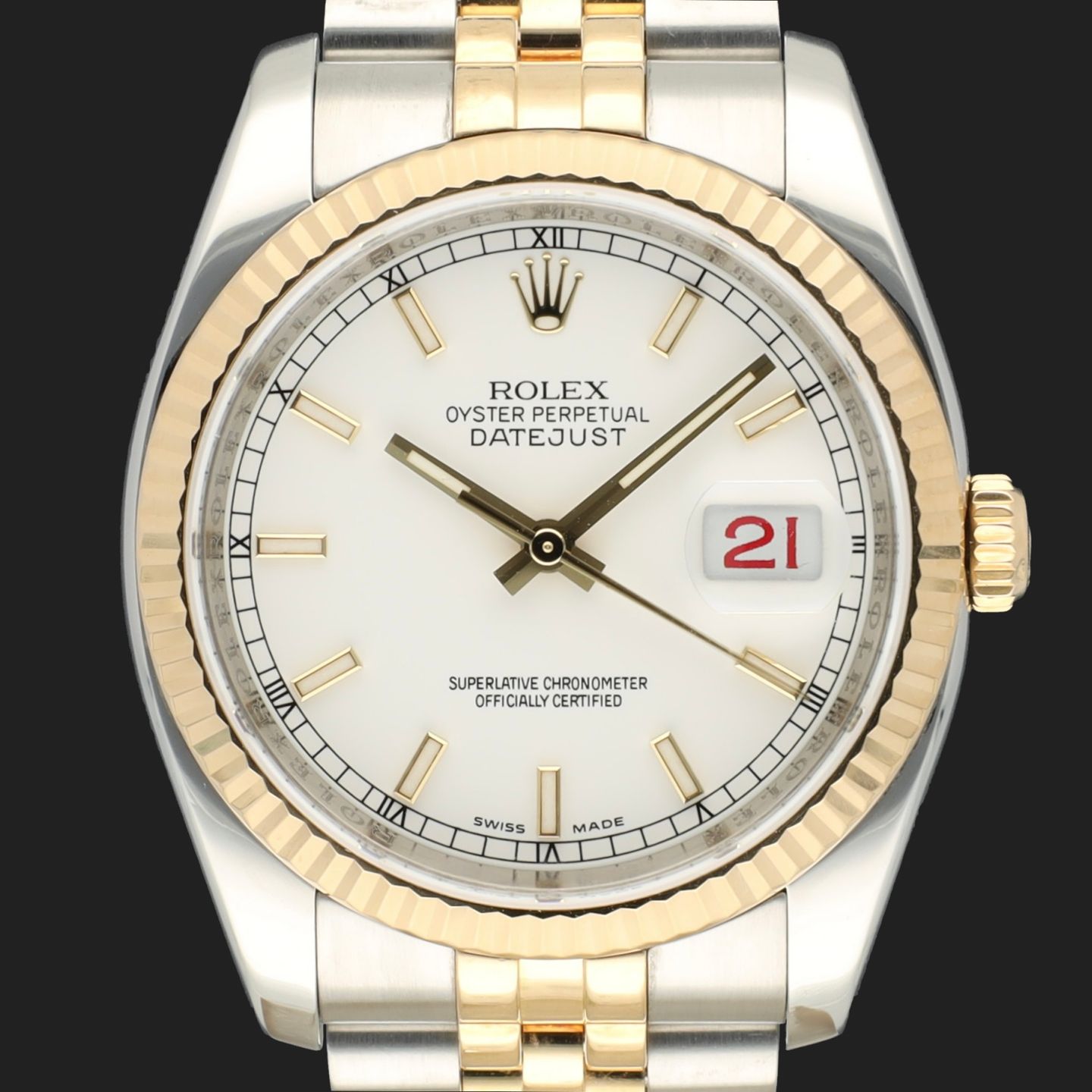 Rolex Datejust 36 116233 (2010) - 36 mm Gold/Steel case (3/8)
