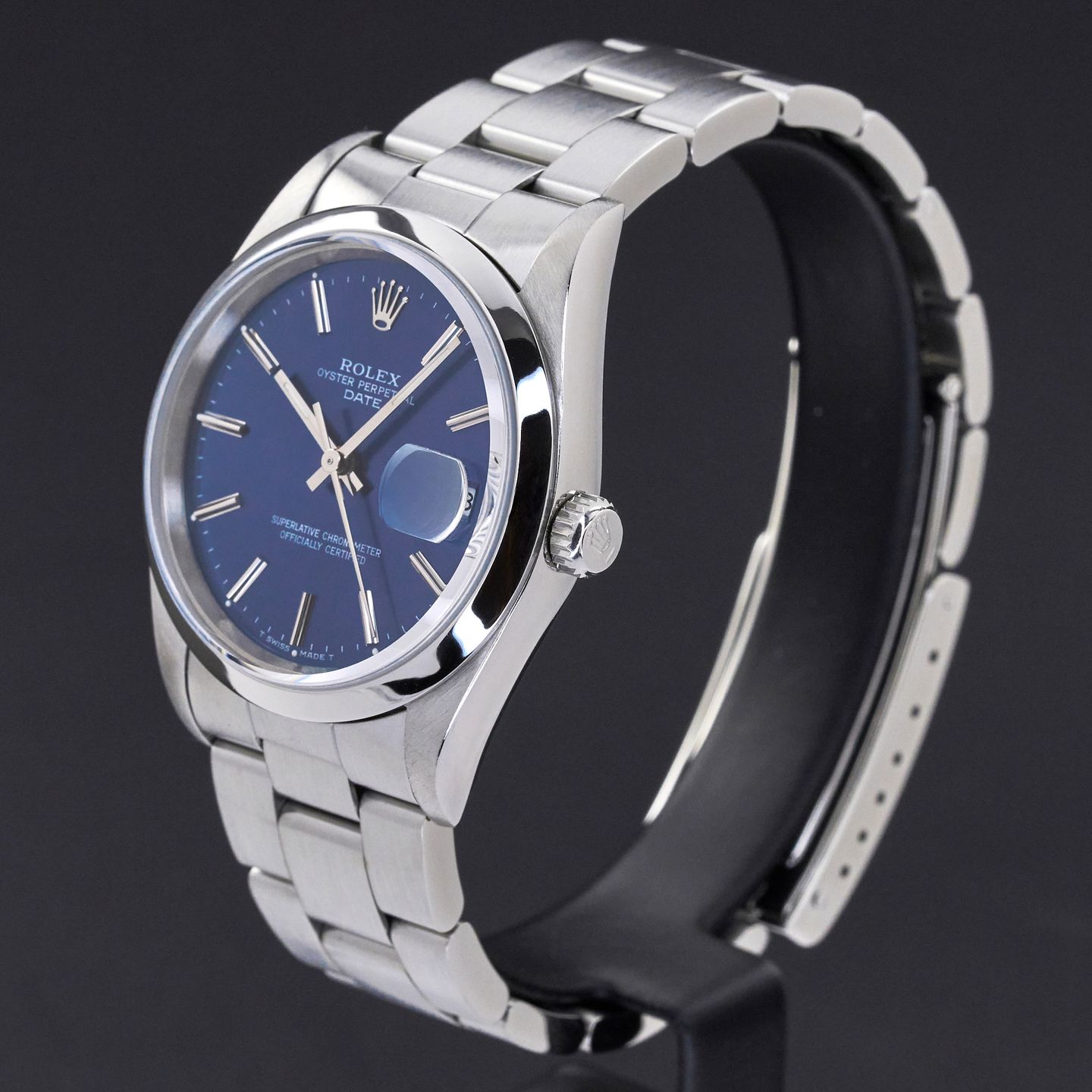 Rolex Oyster Perpetual Date 15200 (1990) - Blue dial 34 mm Steel case (4/4)