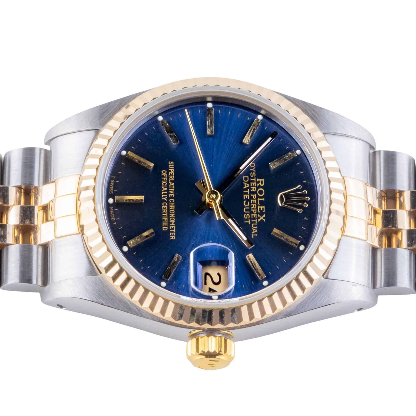 Rolex Datejust 31 68273 (1991) - Blue dial 31 mm Gold/Steel case (6/8)