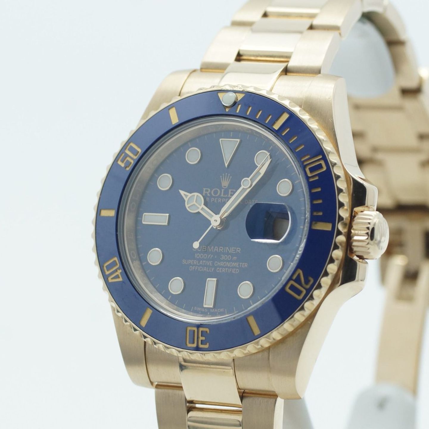 Rolex Submariner Date 116618LB (2018) - Blue dial 40 mm Yellow Gold case (5/8)