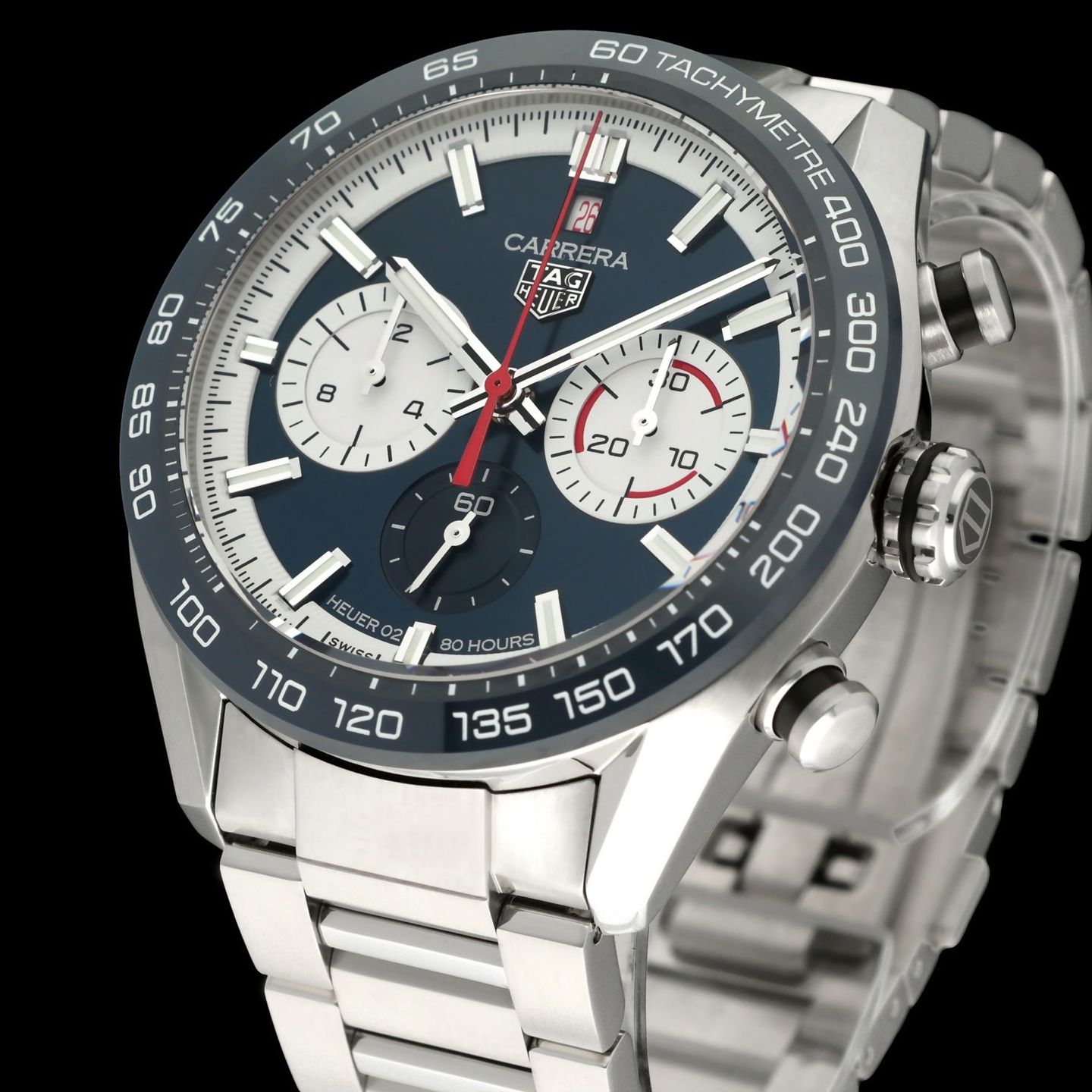 TAG Heuer Carrera Heuer-02T CBN2A1E.BA0643 (2021) - Blue dial 44 mm Steel case (7/8)
