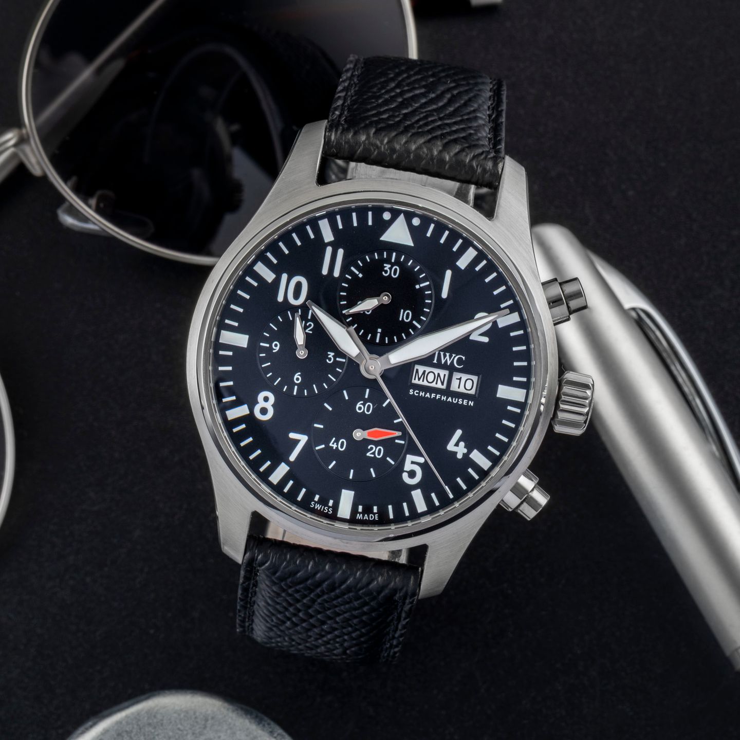 IWC Pilot Chronograph IW378001 (Unknown (random serial)) - Black dial 43 mm Steel case (1/8)