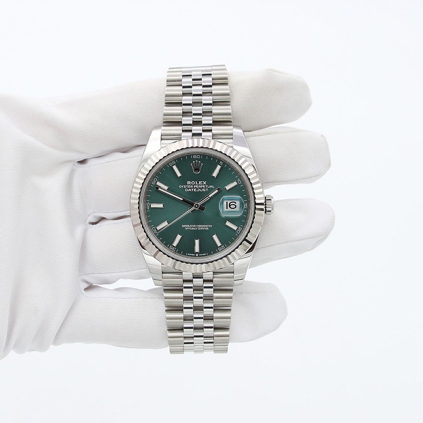 Rolex Datejust 41 126334 (2022) - Groen wijzerplaat 41mm Staal (3/7)