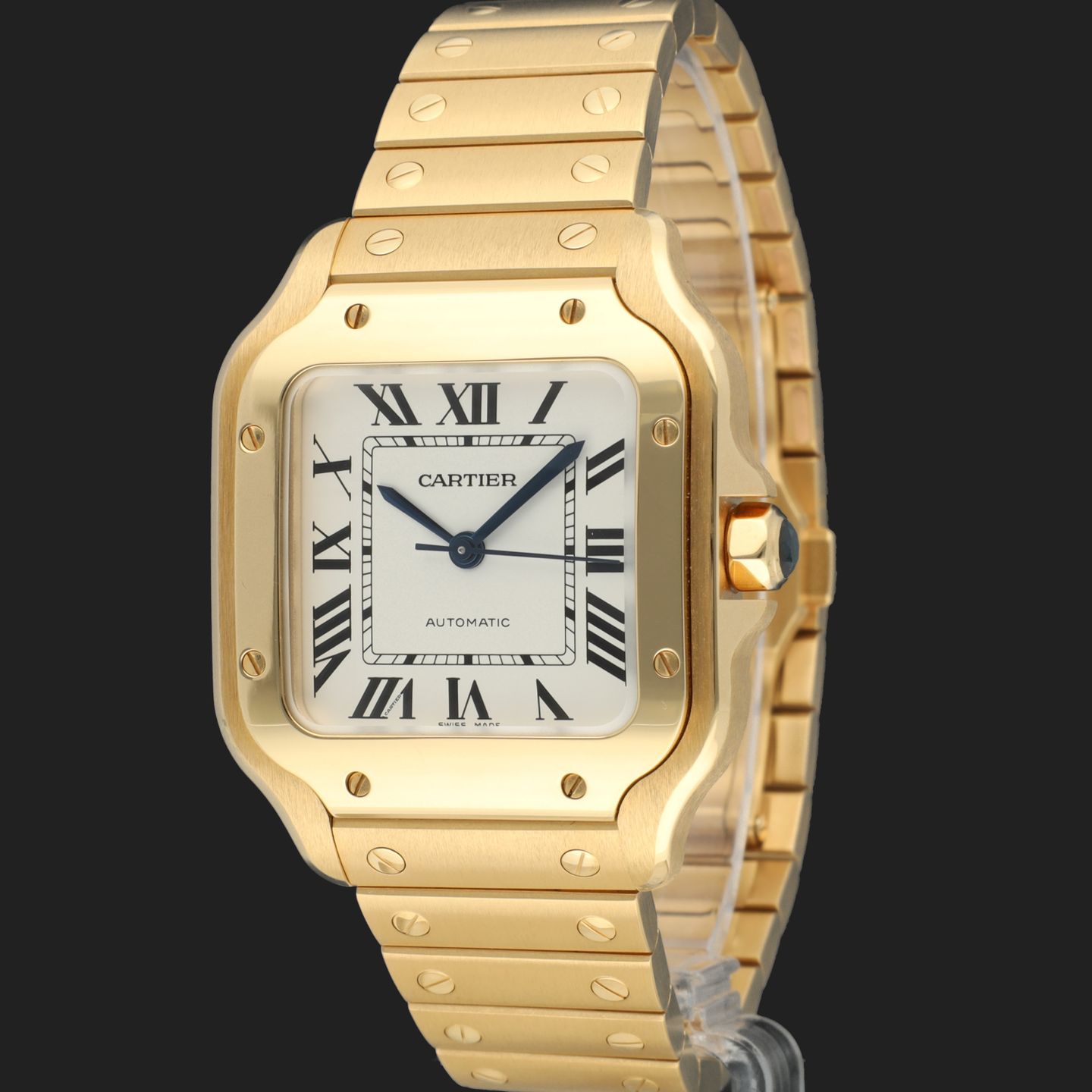 Cartier Santos WGSA0030 (2023) - Silver dial 35 mm Yellow Gold case (1/8)