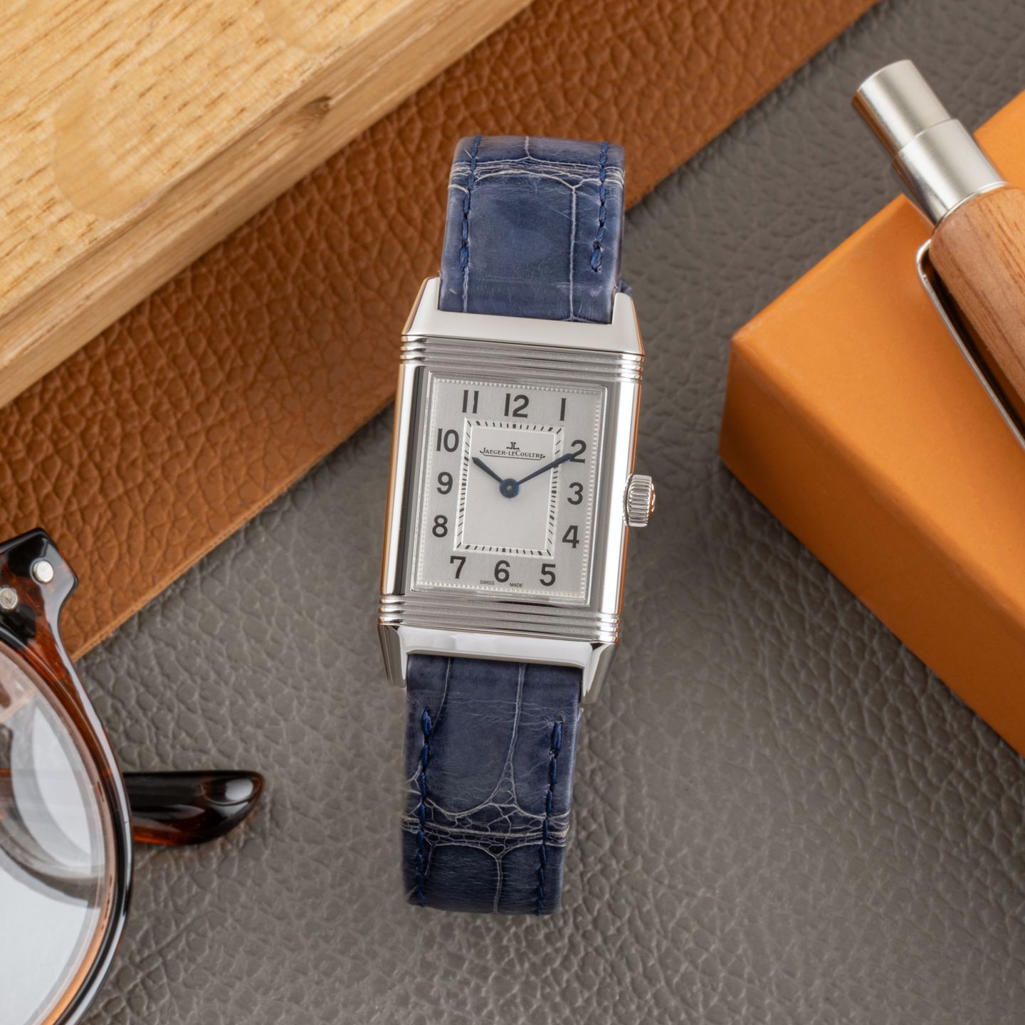 Jaeger-LeCoultre Reverso Q2618540  221.8.47 (Onbekend (willekeurig serienummer)) - Zilver wijzerplaat 21mm Staal (1/8)