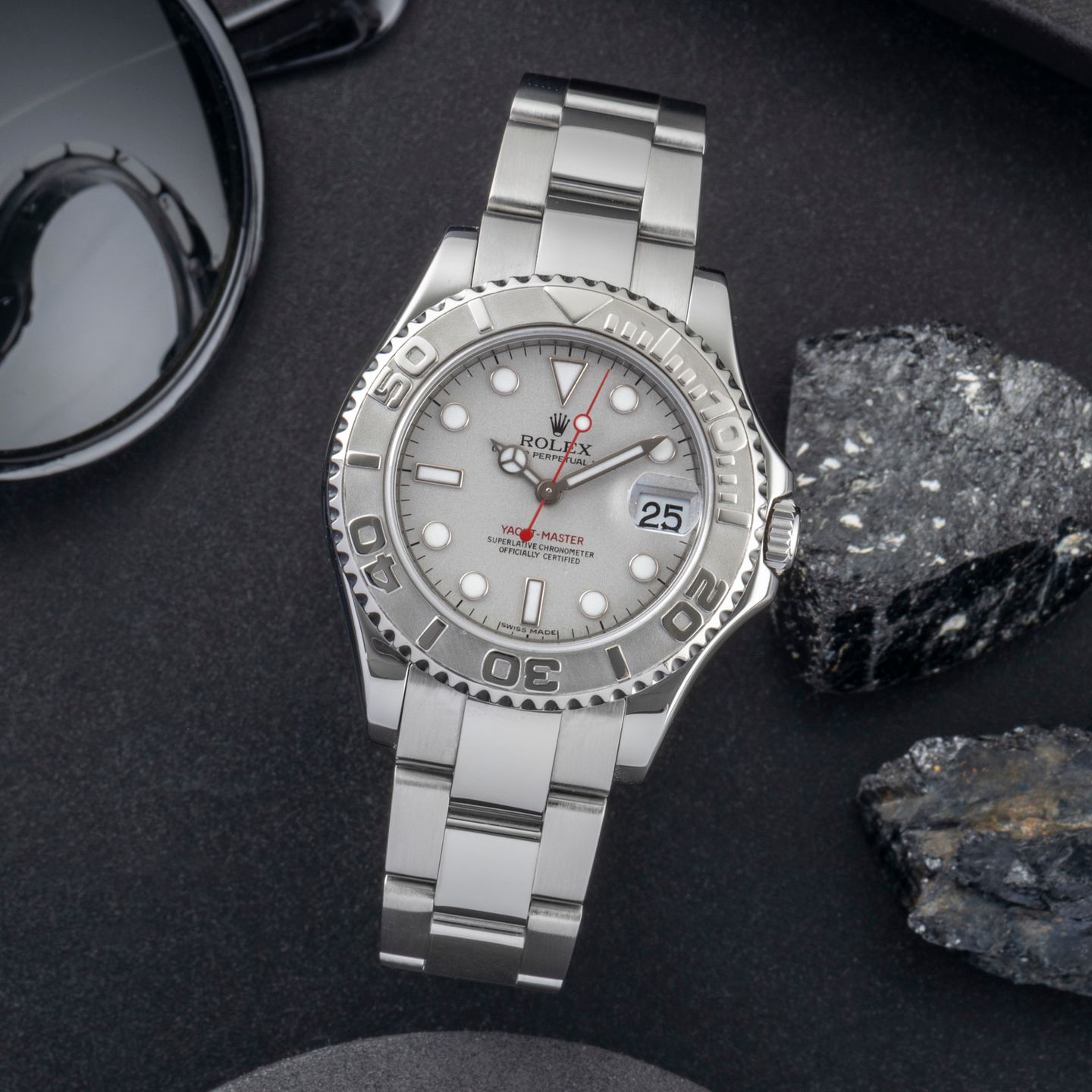 Rolex Yacht-Master 168622 (Onbekend (willekeurig serienummer)) - Grijs wijzerplaat 35mm Staal (1/8)