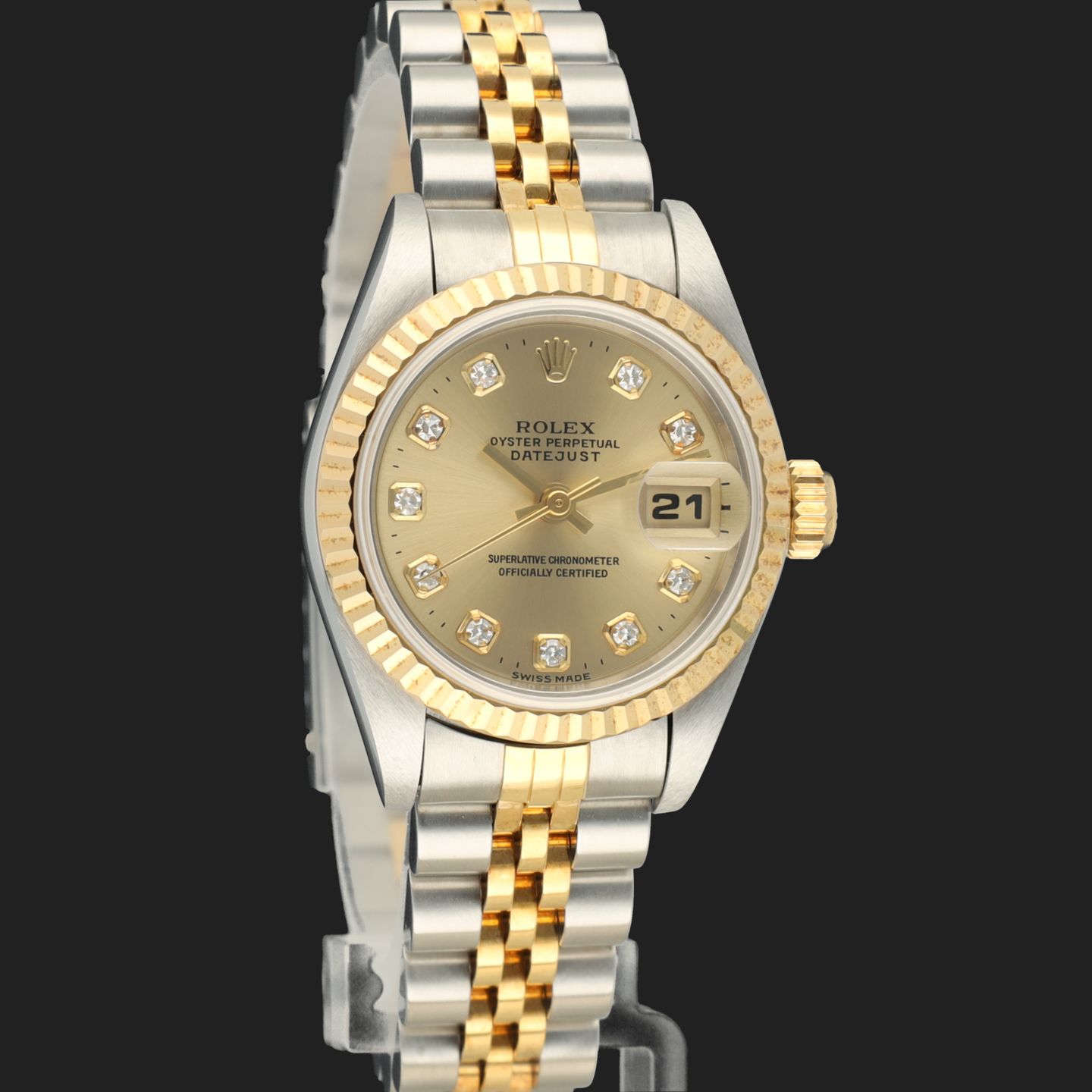 Rolex Lady-Datejust 69173 (1997) - Champagne dial 26 mm Gold/Steel case (4/8)