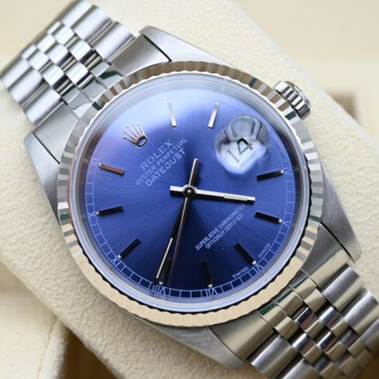 Rolex Datejust 36 16234 (1995) - Blauw wijzerplaat 36mm Staal (1/8)