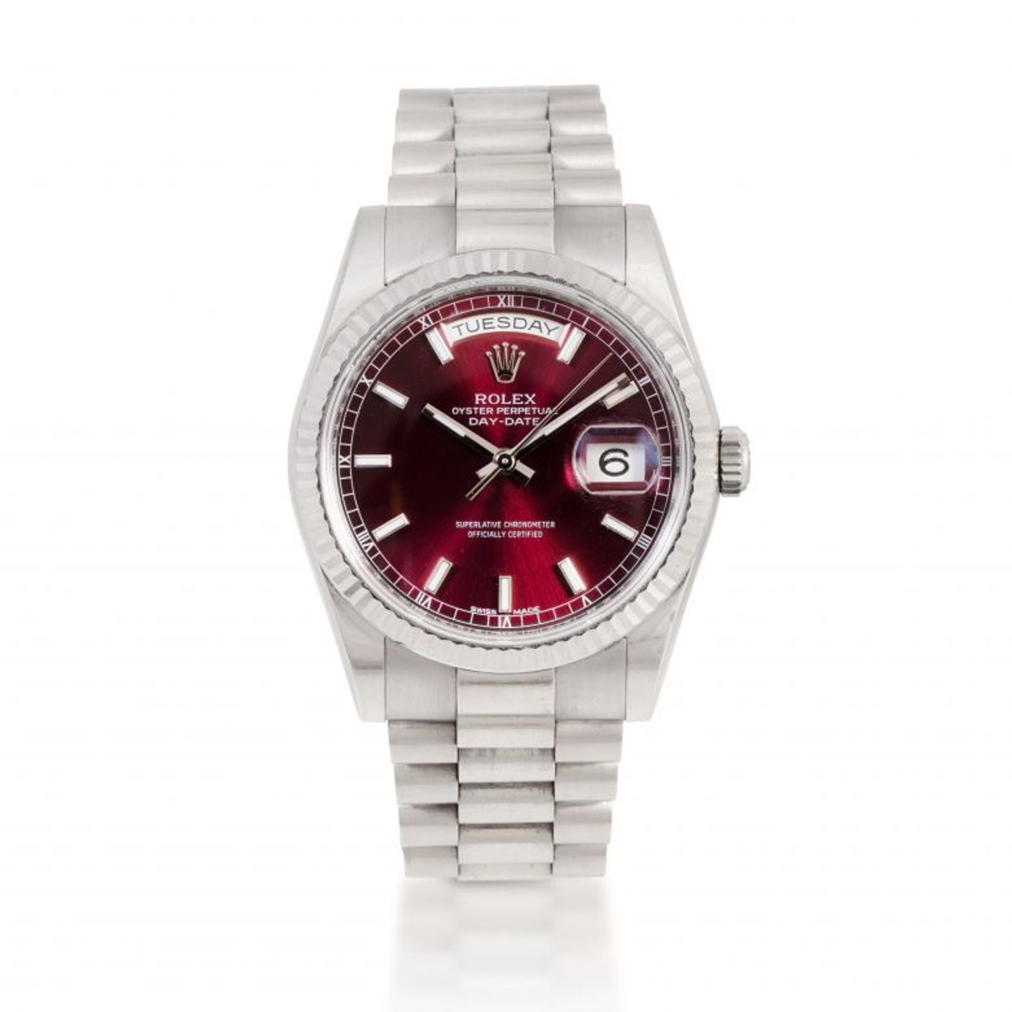 Rolex Day-Date 36 118239 (2000) - Paars wijzerplaat 43mm Witgoud (1/1)