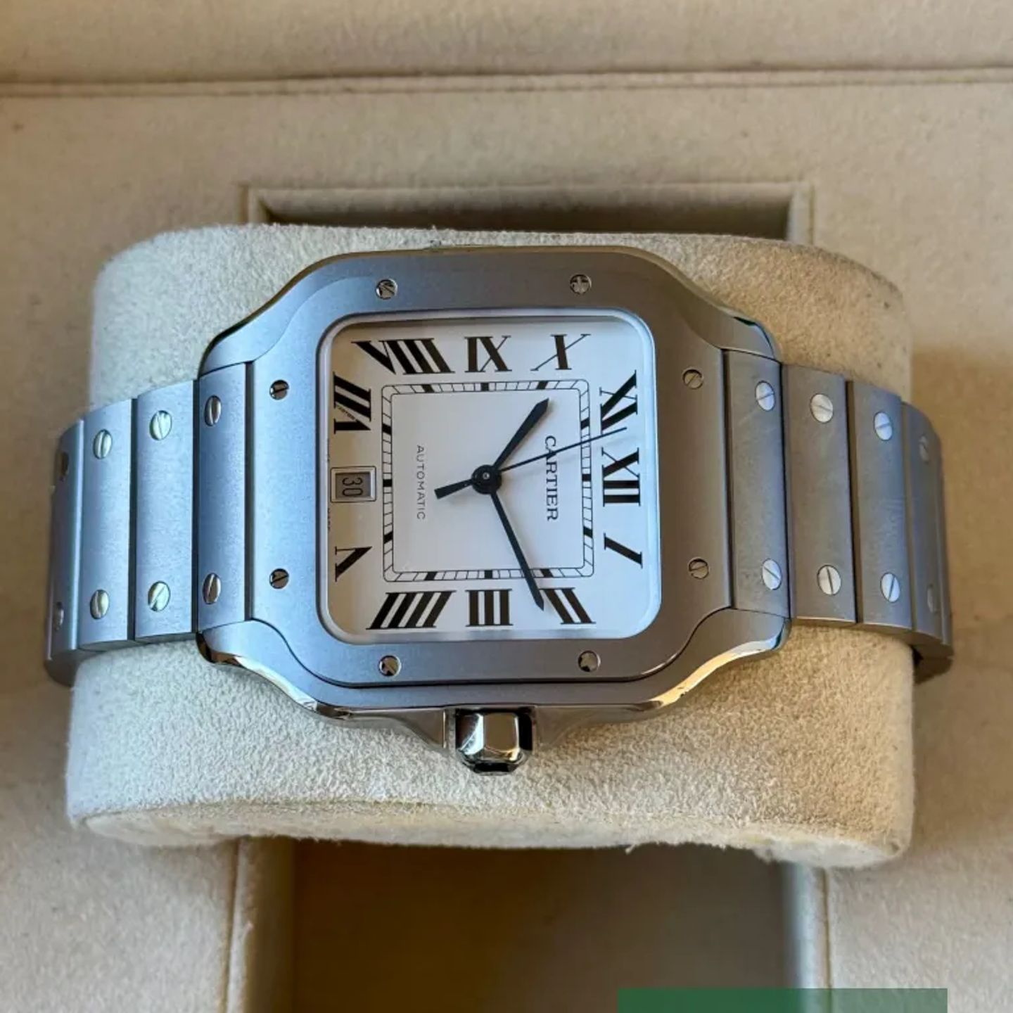 Cartier Santos WSSA0089 (2026) - White dial 39 mm Titanium case (4/7)