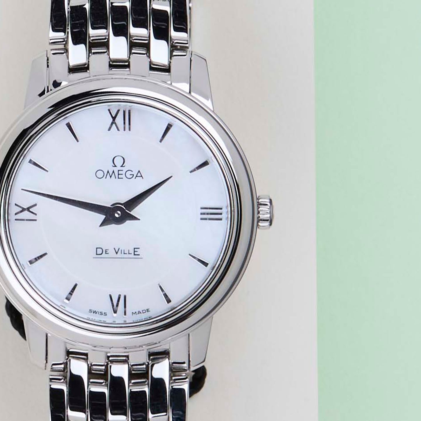 Omega De Ville Prestige 424.10.27.60.05.001 (2023) - Pearl dial 27 mm Steel case (5/8)