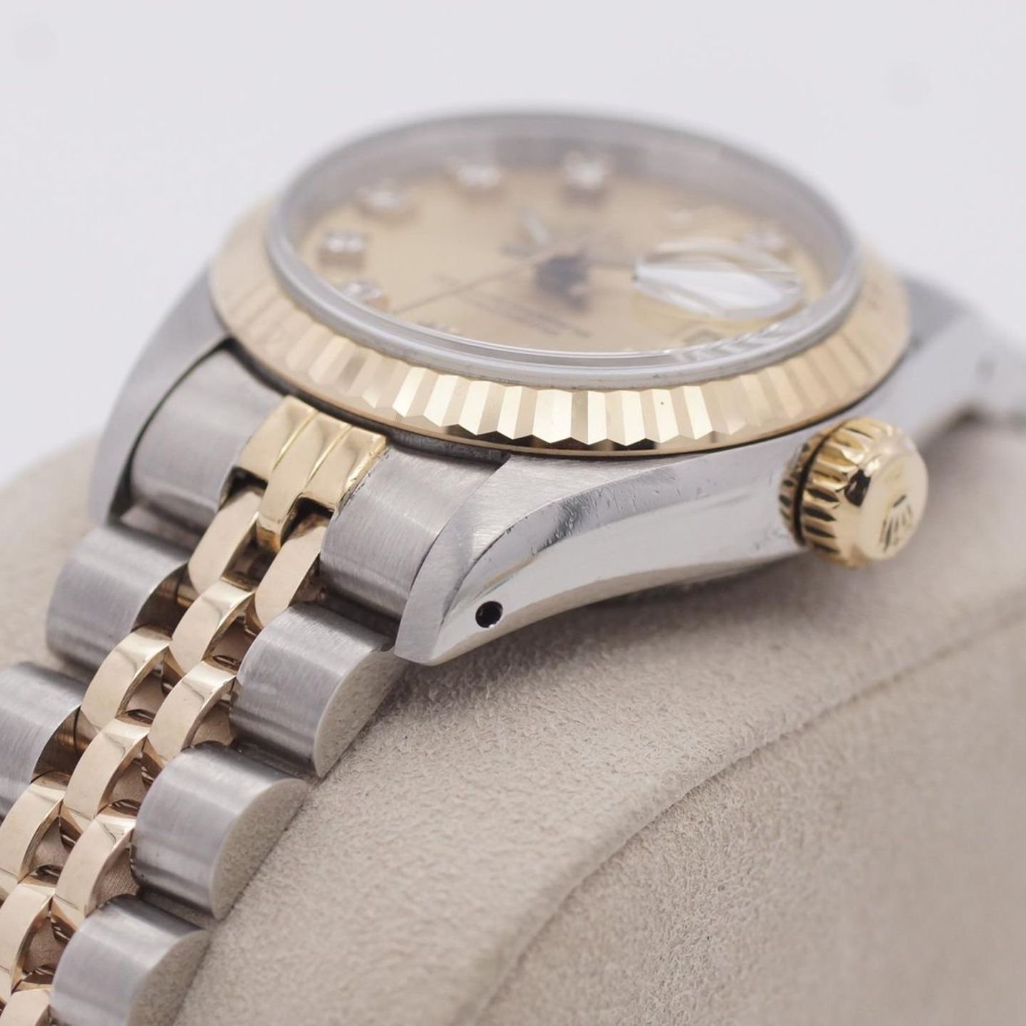 Rolex Lady-Datejust 69173 (1988) - Champagne dial 26 mm Gold/Steel case (7/8)