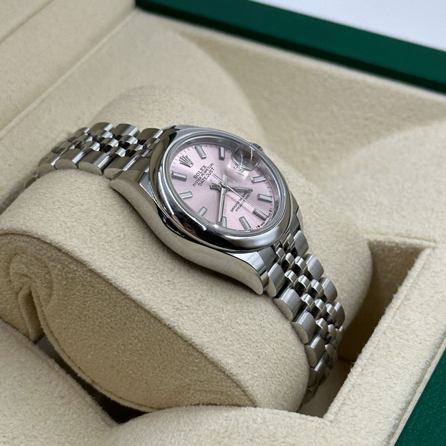 Rolex Lady-Datejust 279160 (2024) - Pink dial 28 mm Steel case (7/8)