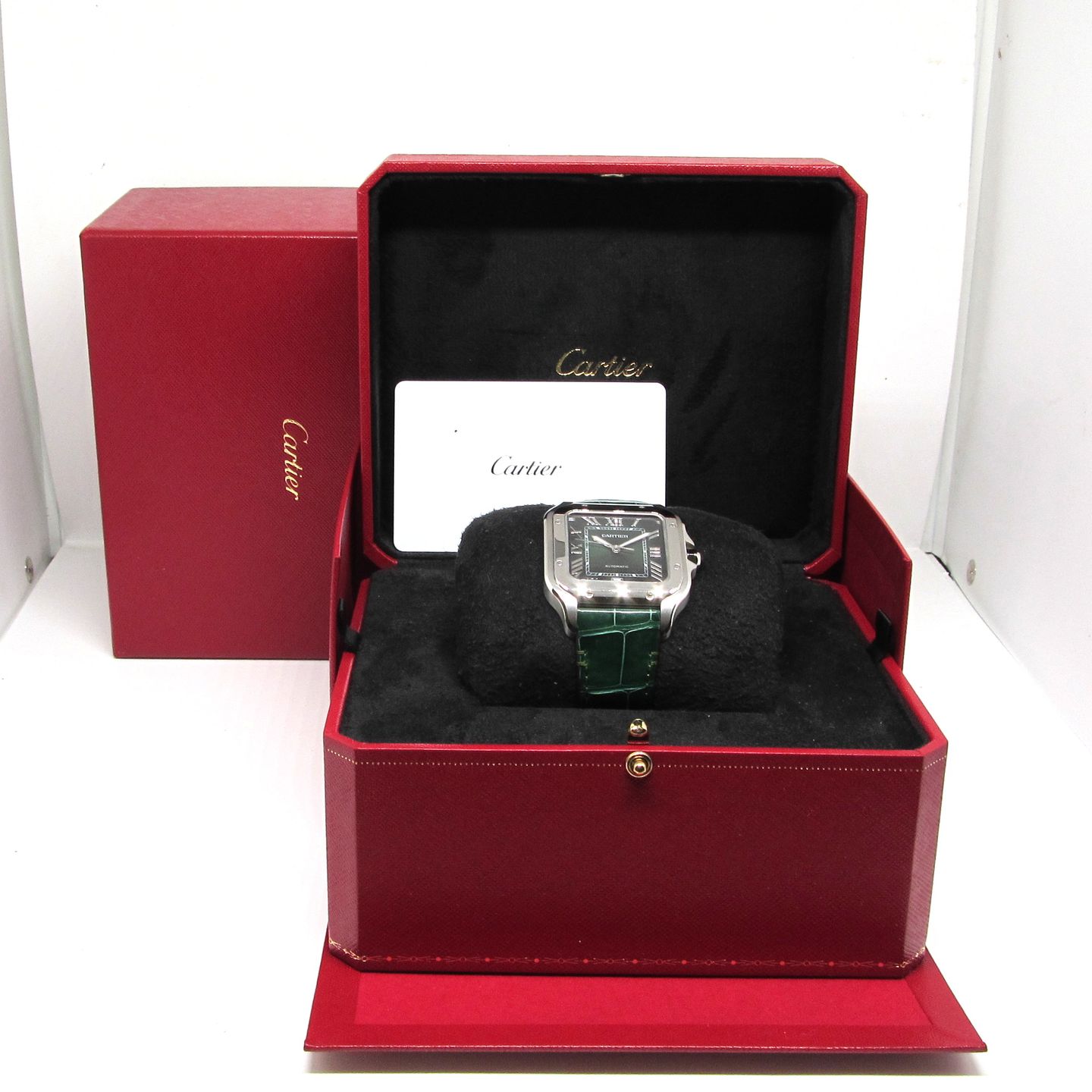 Cartier Santos WSSA0062 (2023) - Green dial 40 mm Steel case (4/6)