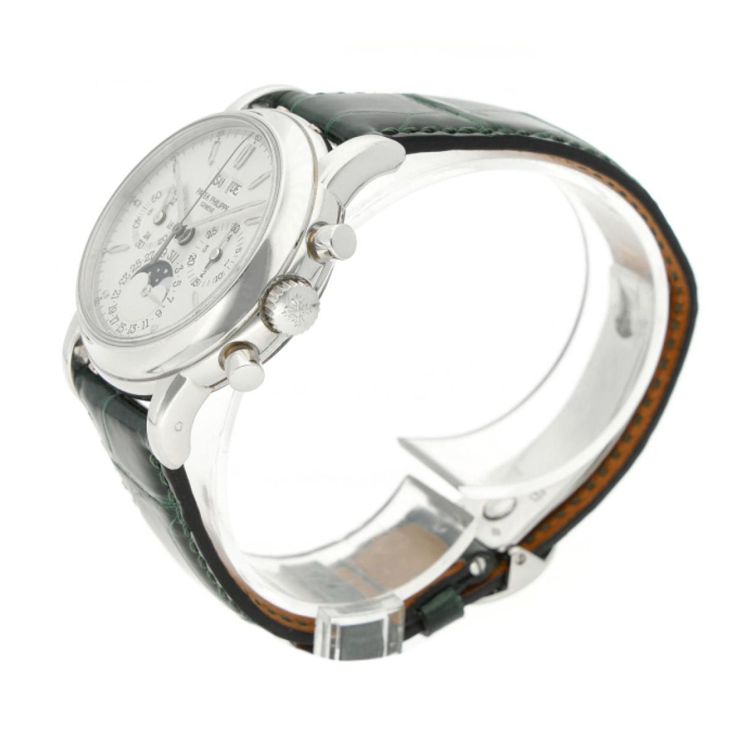 Patek Philippe Perpetual Calendar Chronograph 3970E (1998) - Silver dial 37 mm Yellow Gold case (7/7)