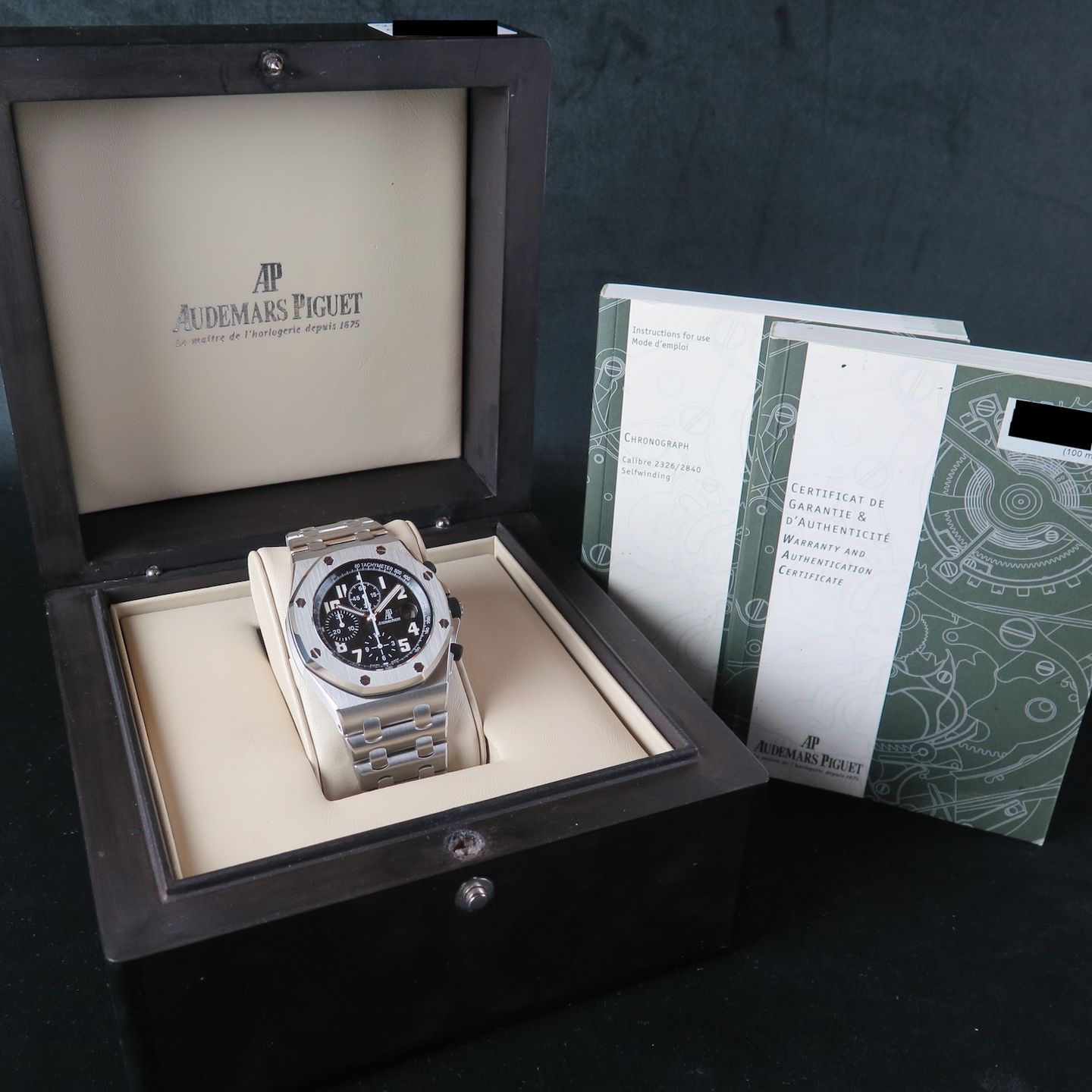 Audemars Piguet Royal Oak Offshore Chronograph 25721ST.OO.1000ST.08 (2008) - Zwart wijzerplaat 42mm Staal (8/8)