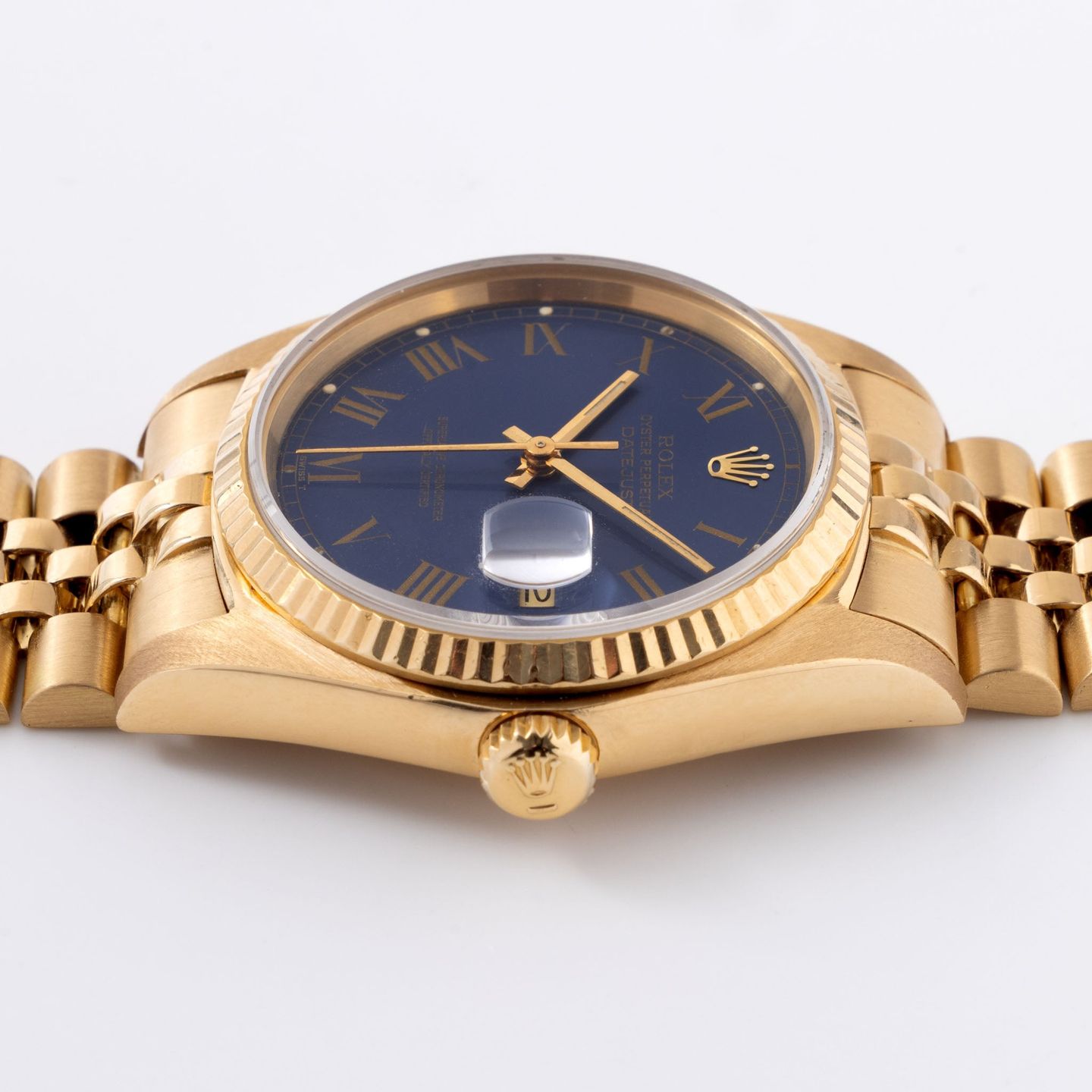 Rolex Datejust 36 16018 (1977) - Blue dial 36 mm Yellow Gold case (5/8)