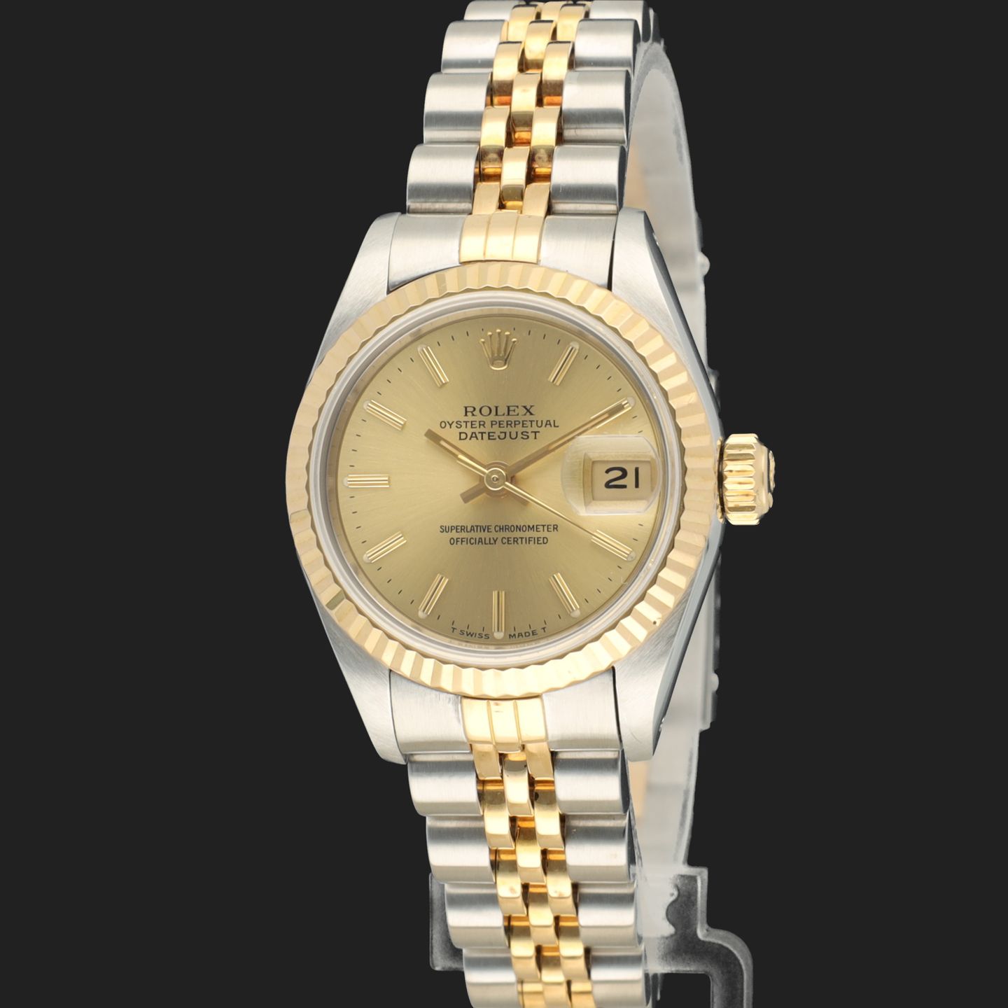 Rolex Lady-Datejust 69173 (Onbekend (willekeurig serienummer)) - Champagne wijzerplaat 26mm Goud/Staal (1/8)