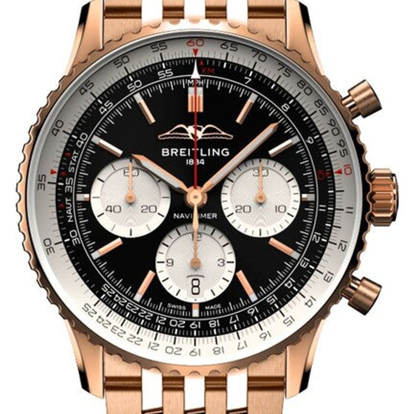 Breitling Navitimer 1 B01 Chronograph RB0138211B1R1 (2026) - Black dial 43 mm Red Gold case (1/1)
