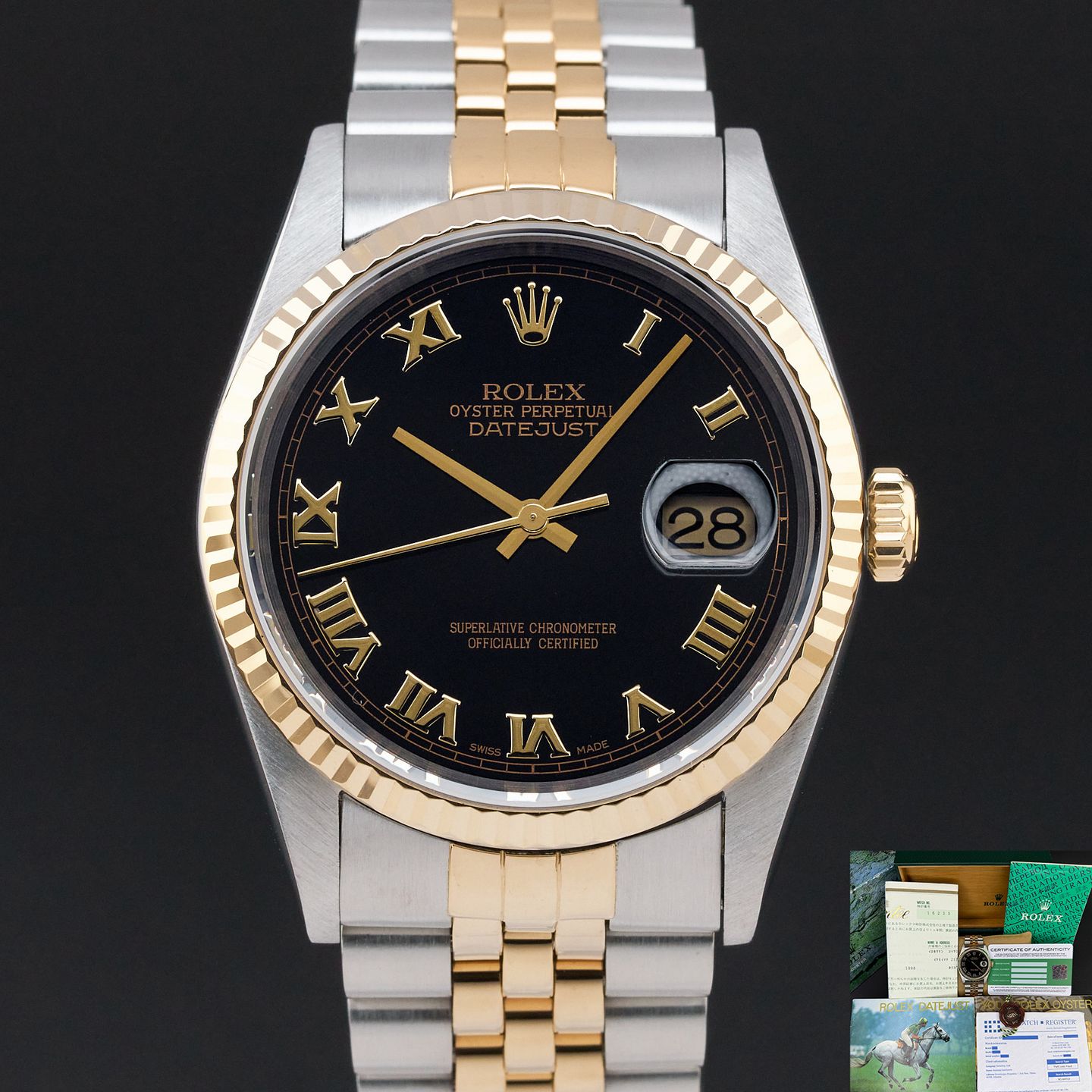 Rolex Datejust 36 16233 (1996) - 36mm Goud/Staal (1/8)